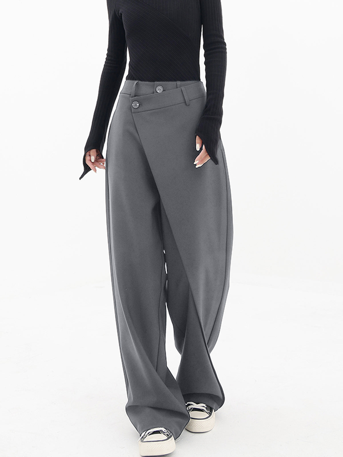 Women's trendy asymmetric wide leg pants