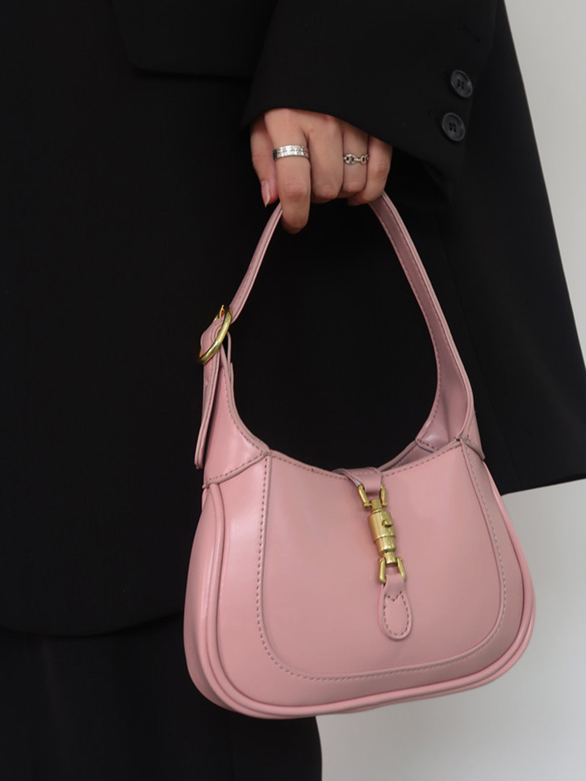 Women's Leather Handbag - Medium Size - Elegant Hobo Style - Shoulder Carry