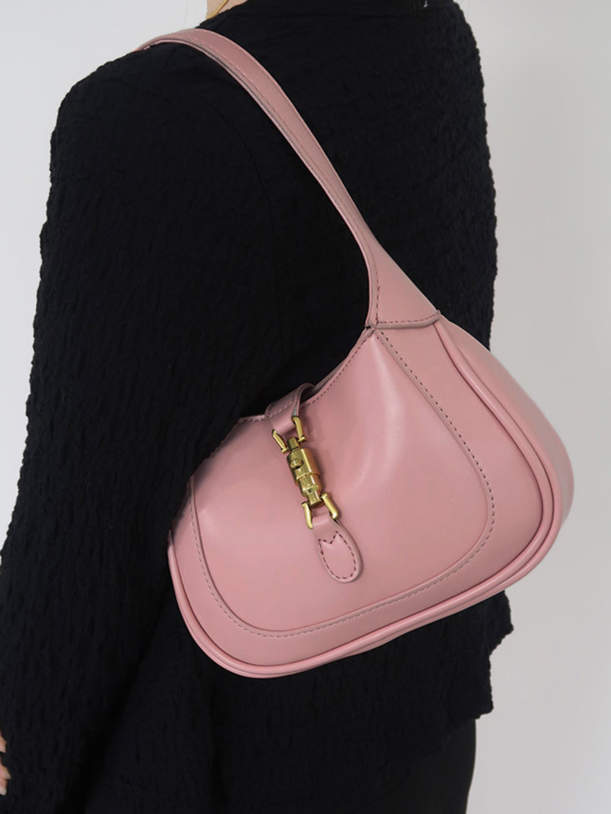 Women's Leather Handbag - Medium Size - Elegant Hobo Style - Shoulder Carry