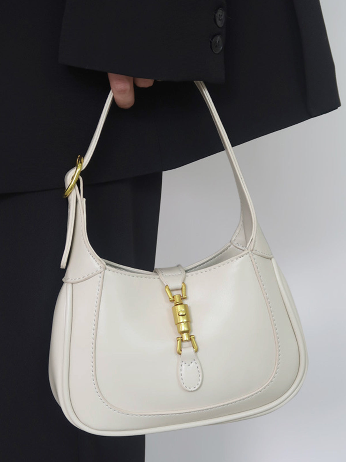 Women's Leather Handbag - Medium Size - Elegant Hobo Style - Shoulder Carry