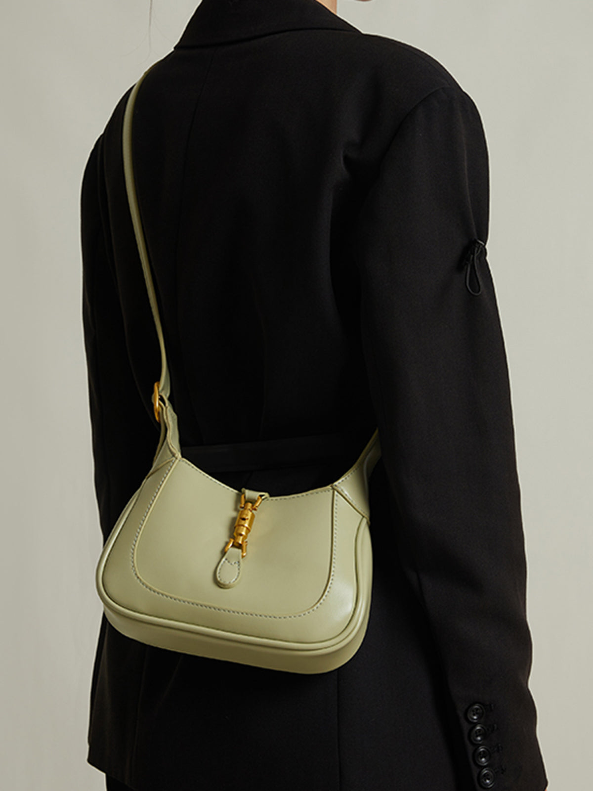 Women's Leather Handbag - Medium Size - Elegant Hobo Style - Shoulder Carry
