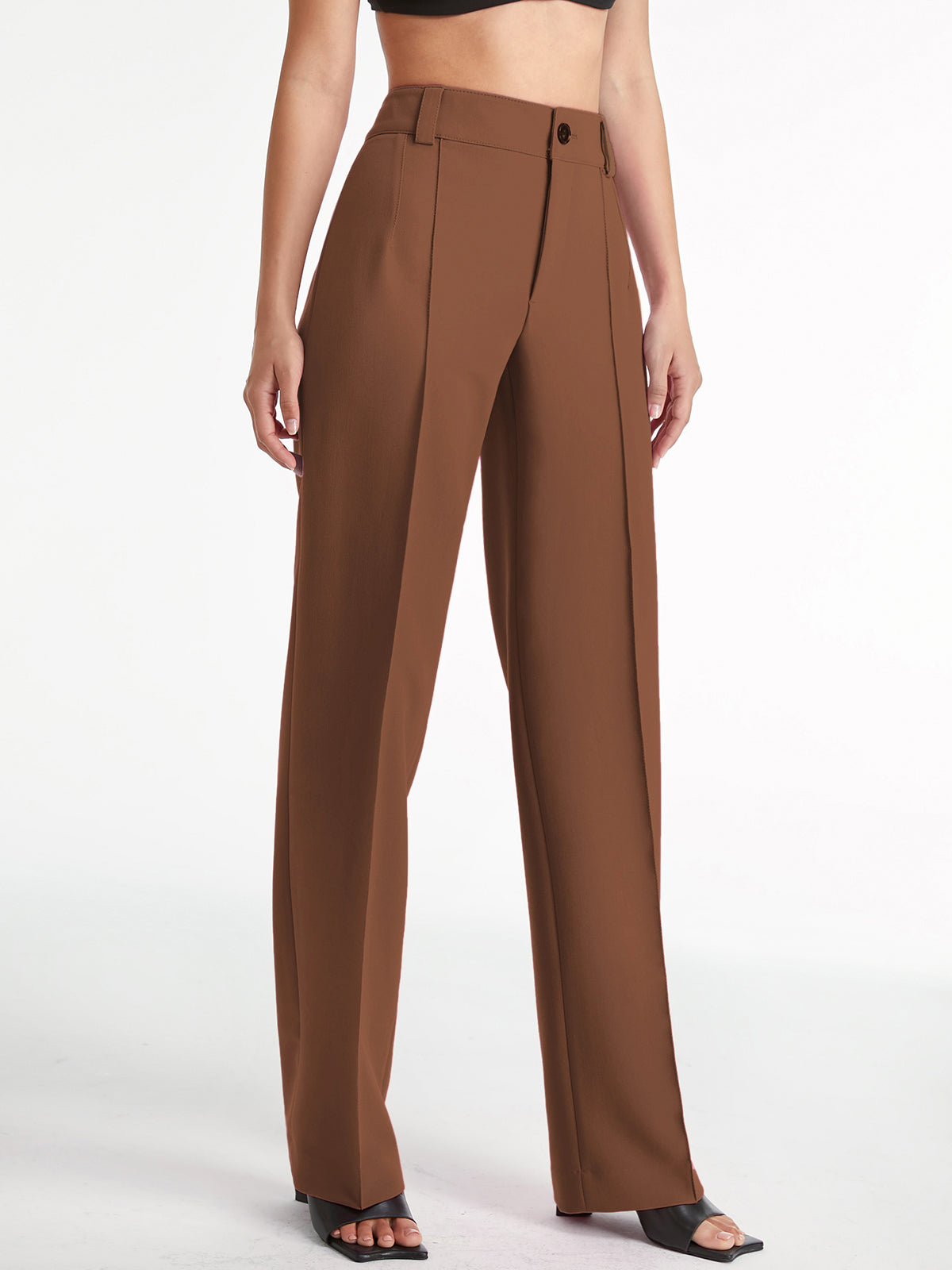 Women's high waist pleated trousers