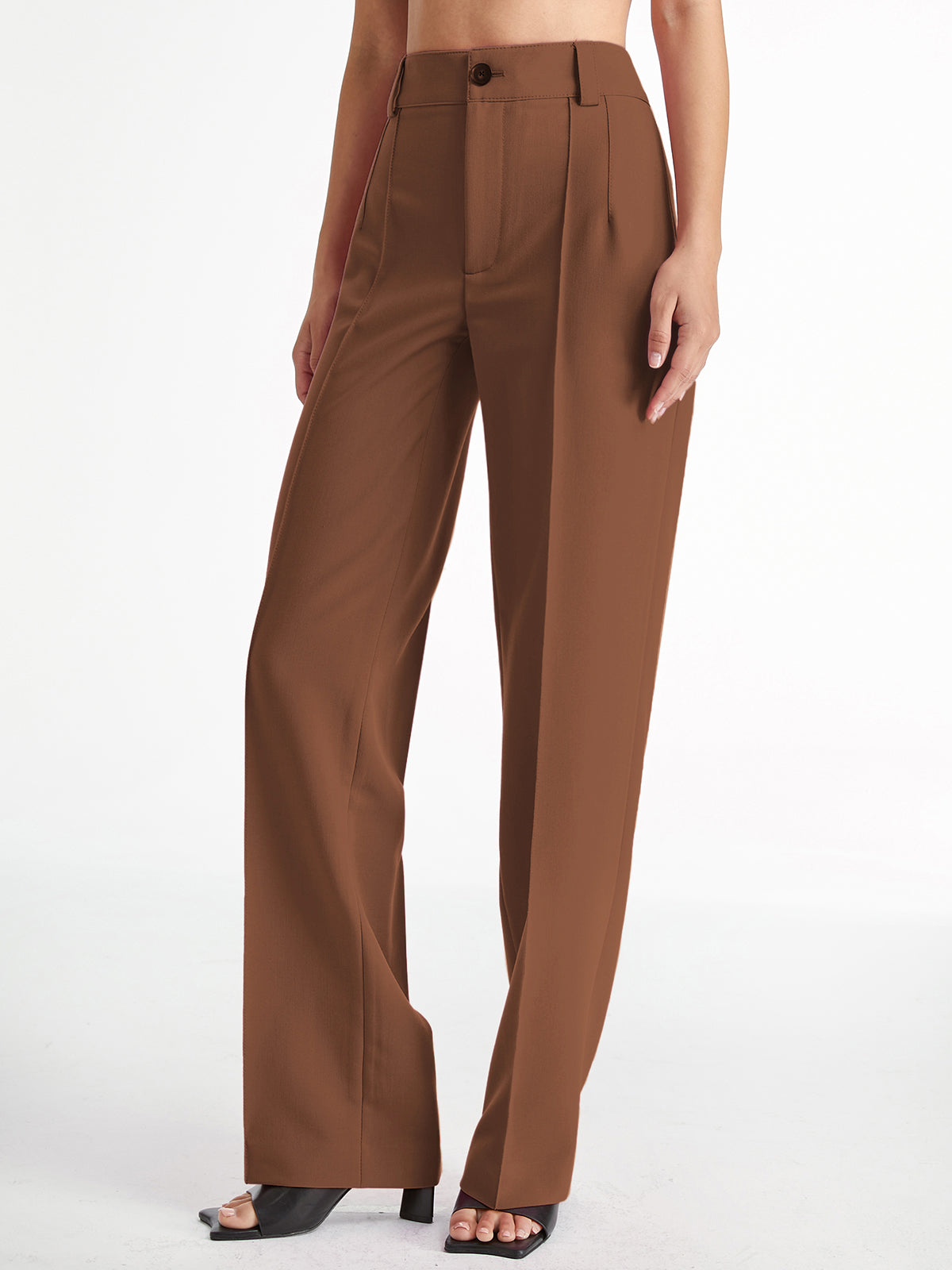 Women's high waist pleated trousers