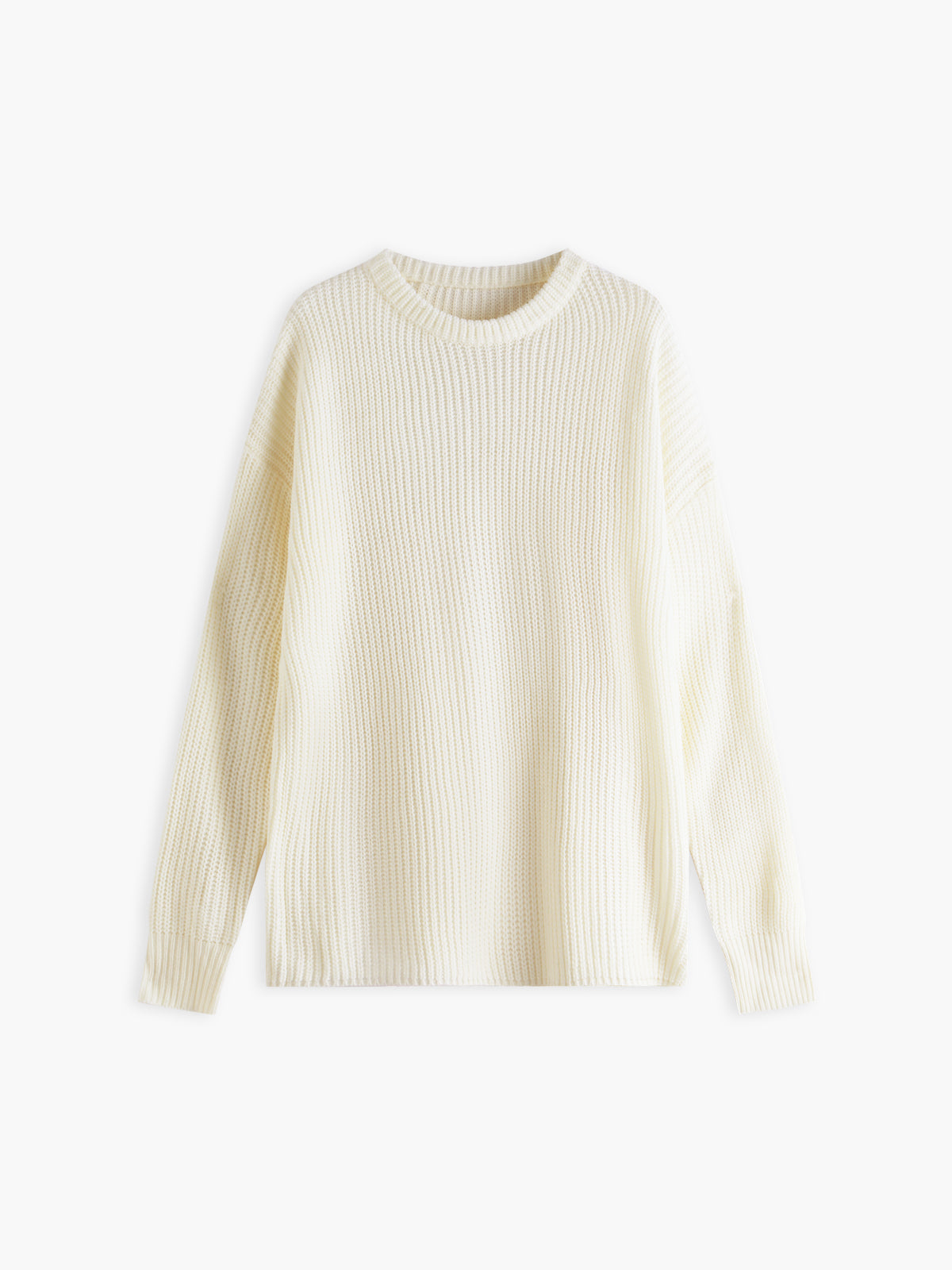 Women’s Sweater – Ribbed Knit – Relaxed Fit – Crew Neck – Long Sleeve Casual Style