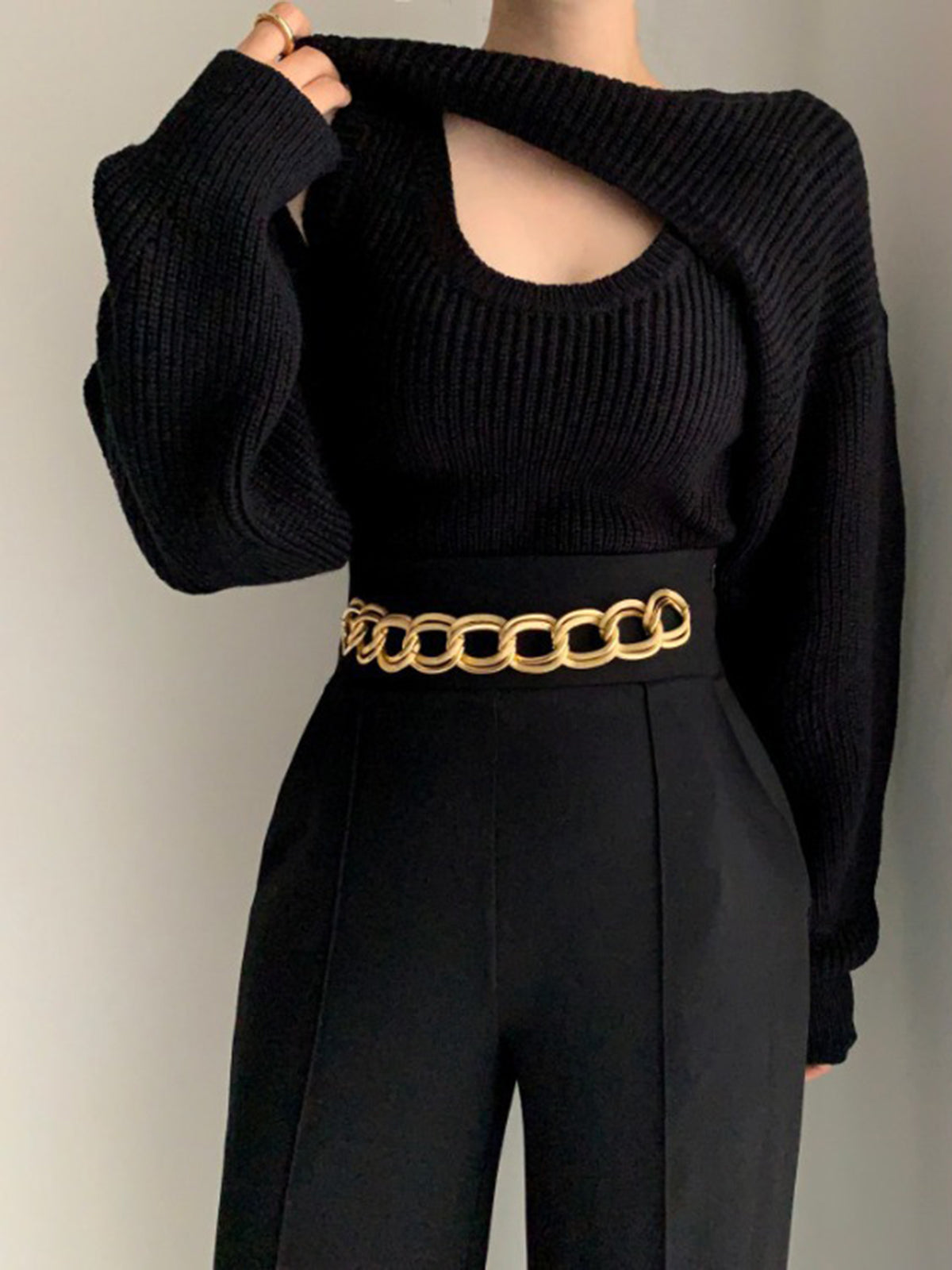 Women's utility 2-piece bolero sweater set