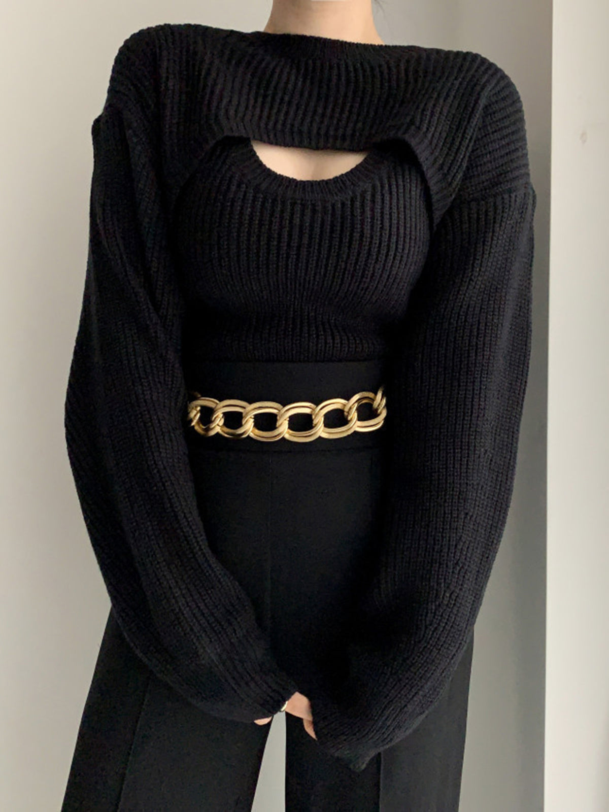 Women's utility 2-piece bolero sweater set