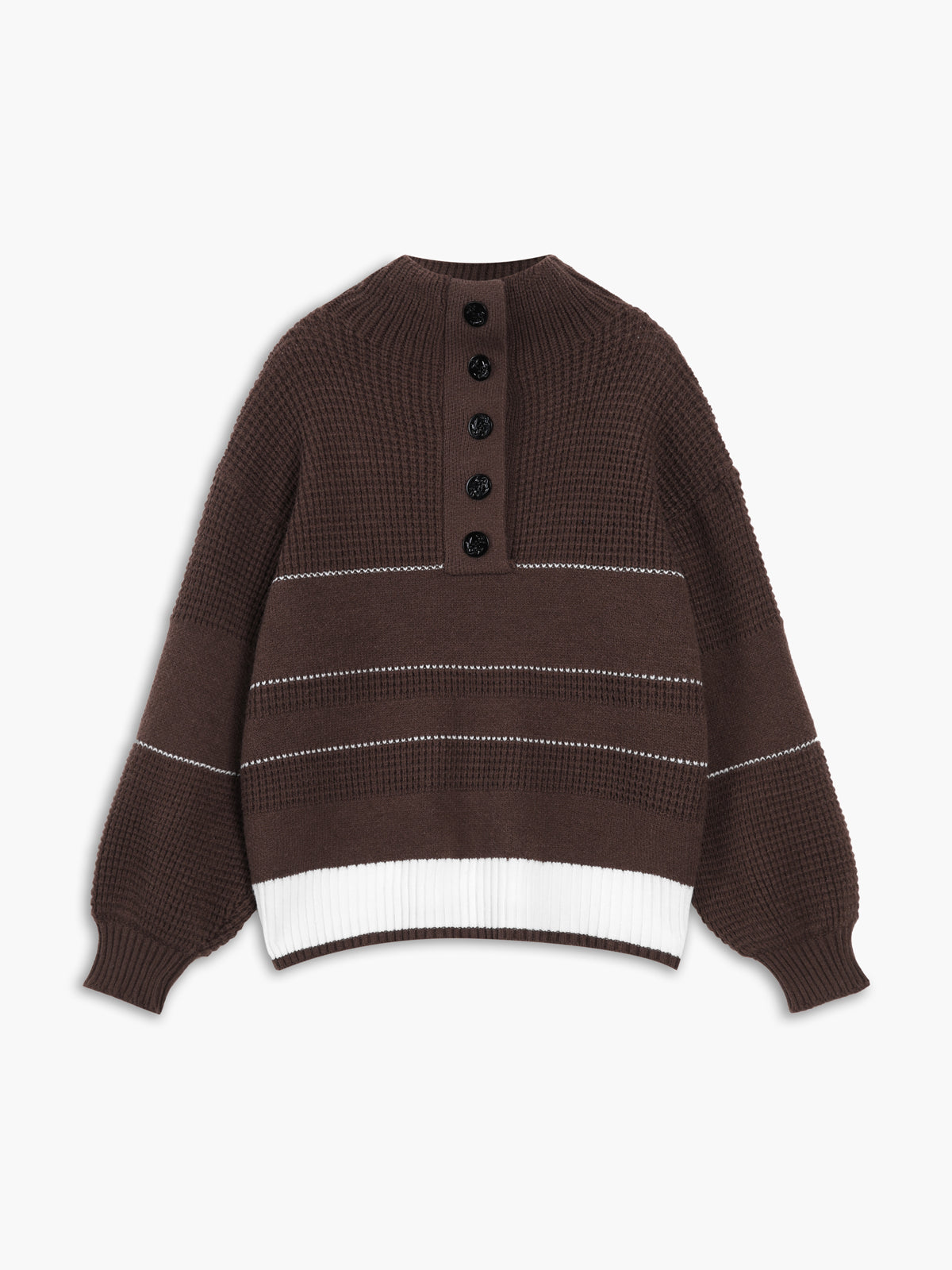Women's open collar button up sweater