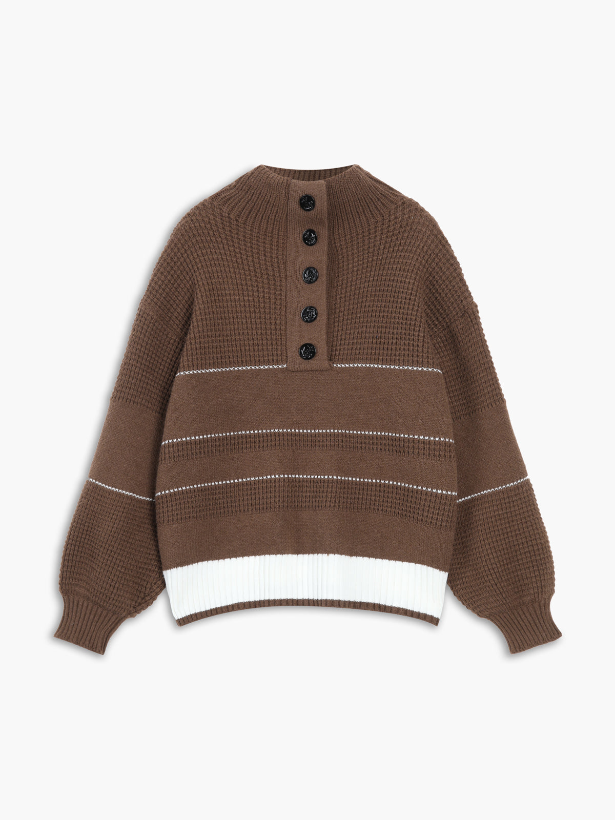 Women's open collar button up sweater