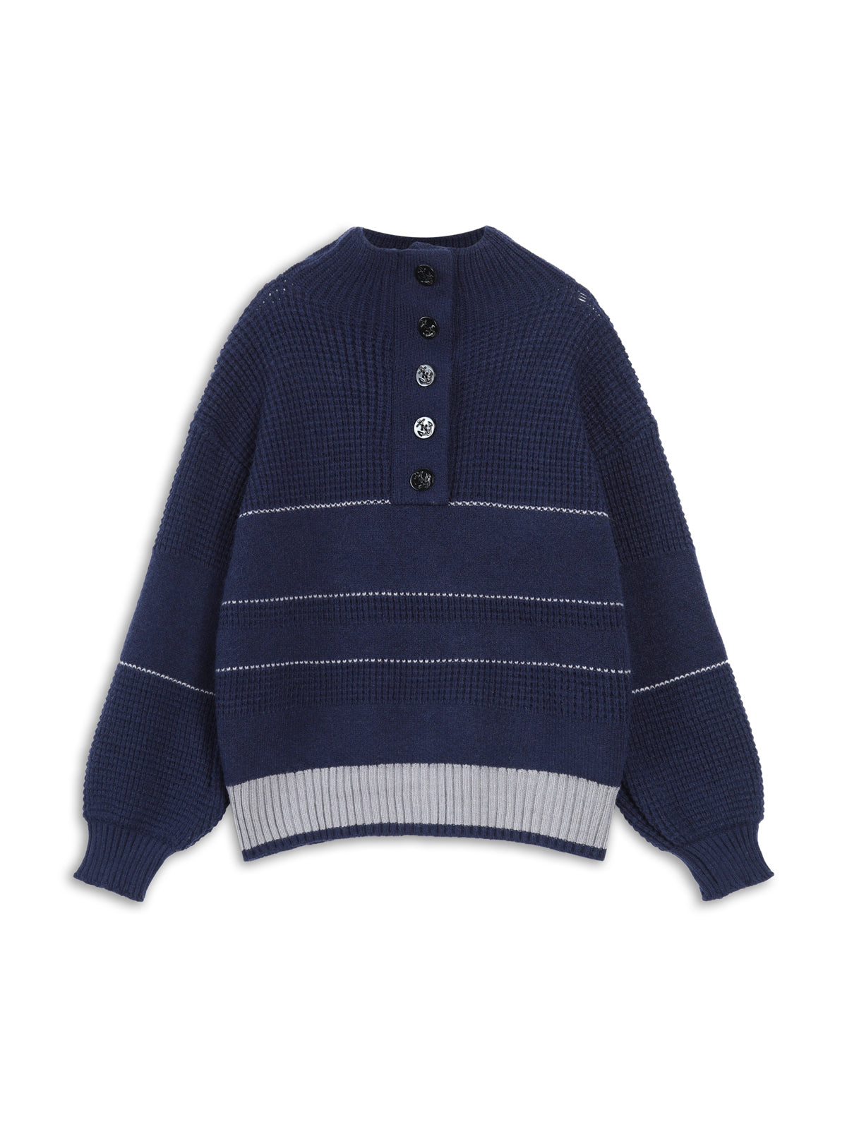 Women's open collar button up sweater