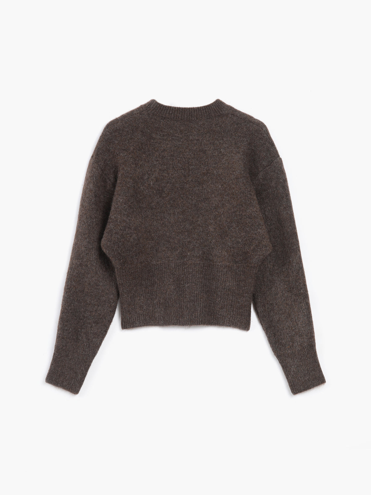 Half zip fuzzy sweater for women with round neckline