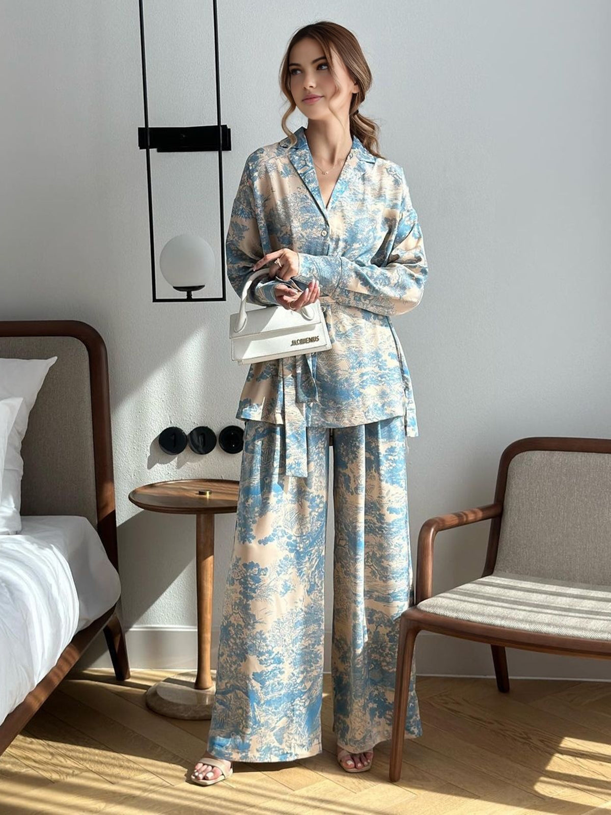 Women's 2-piece set with plant print