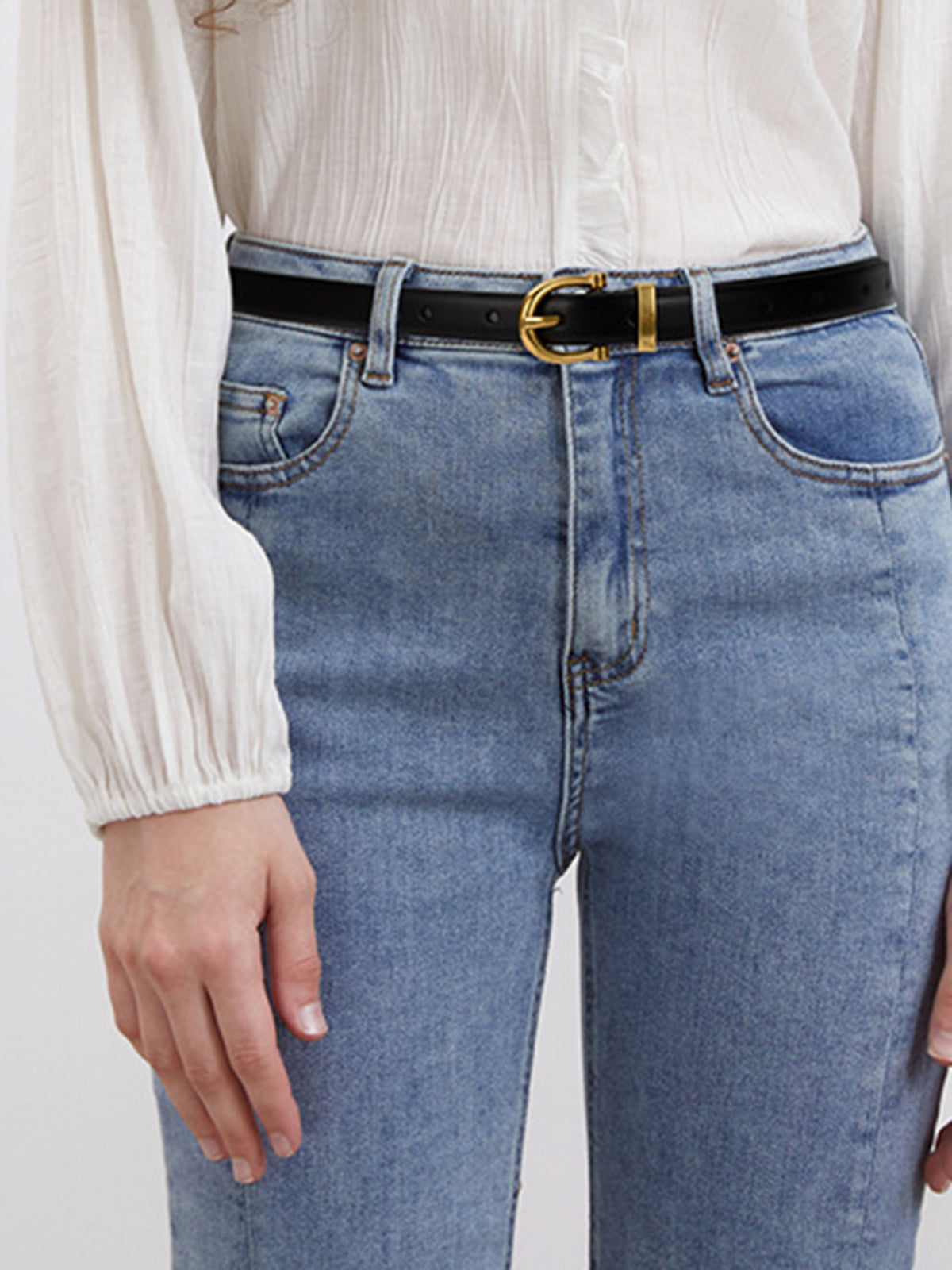 Nalani - adjustable simple metal pin buckle belt