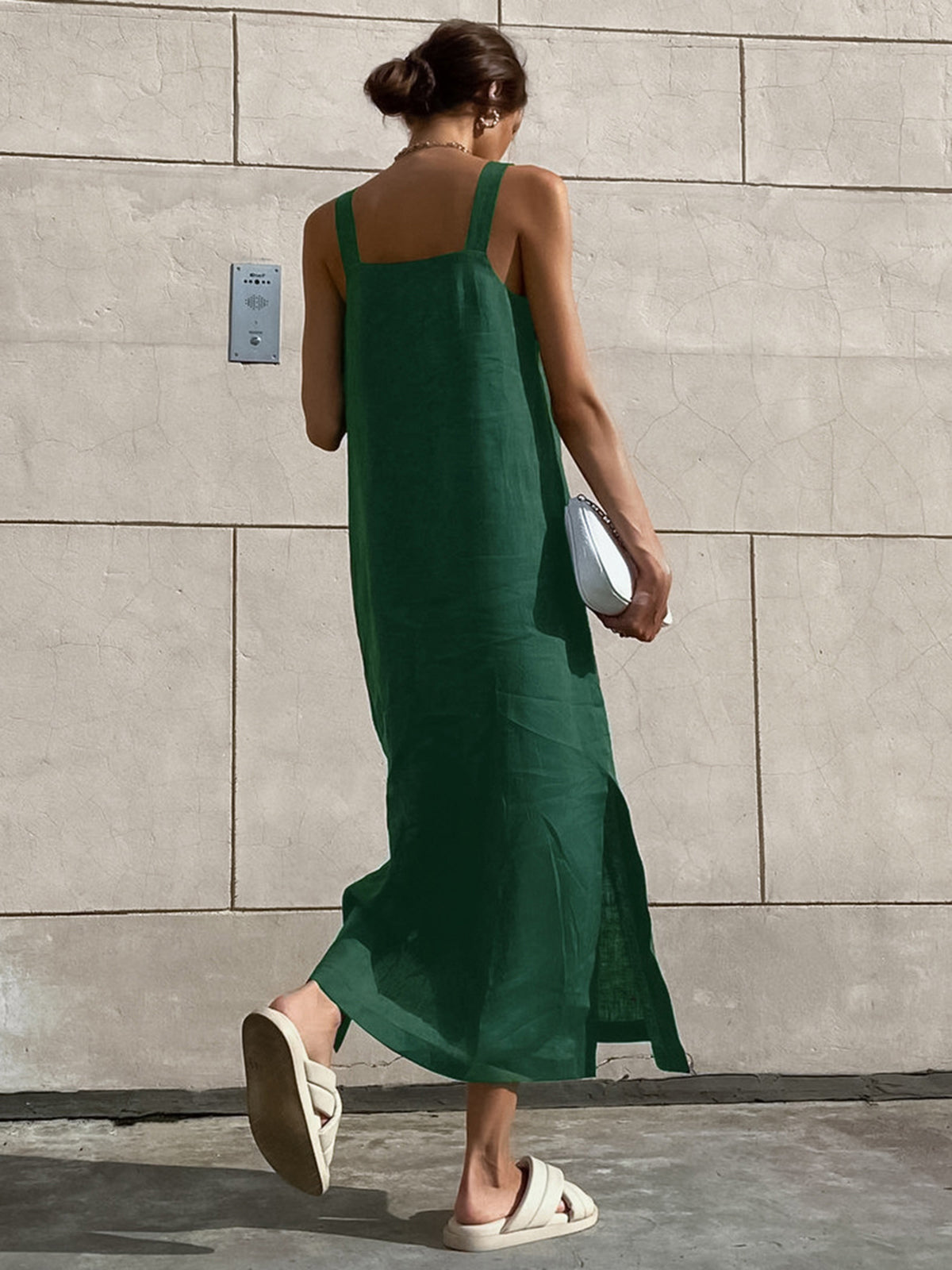 Solid Long Cami Dress with Breathable Lightweight Design