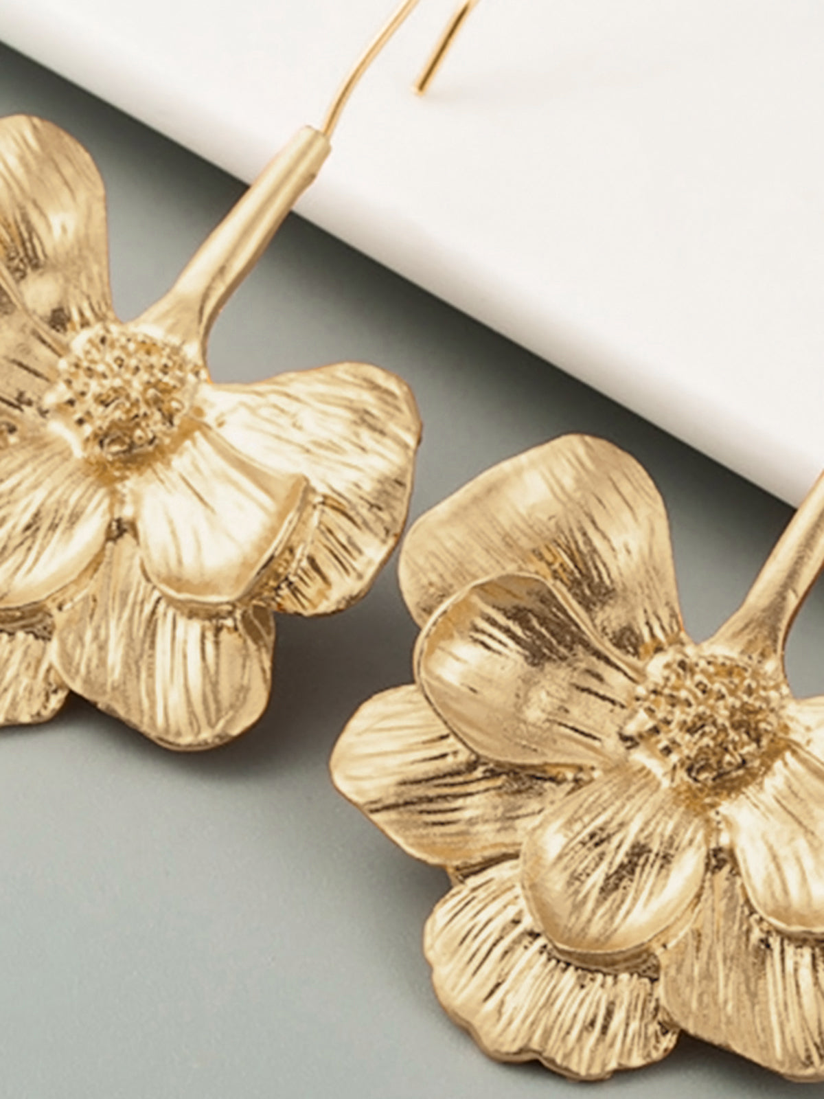 Wahine - blooming flower stud hook earrings