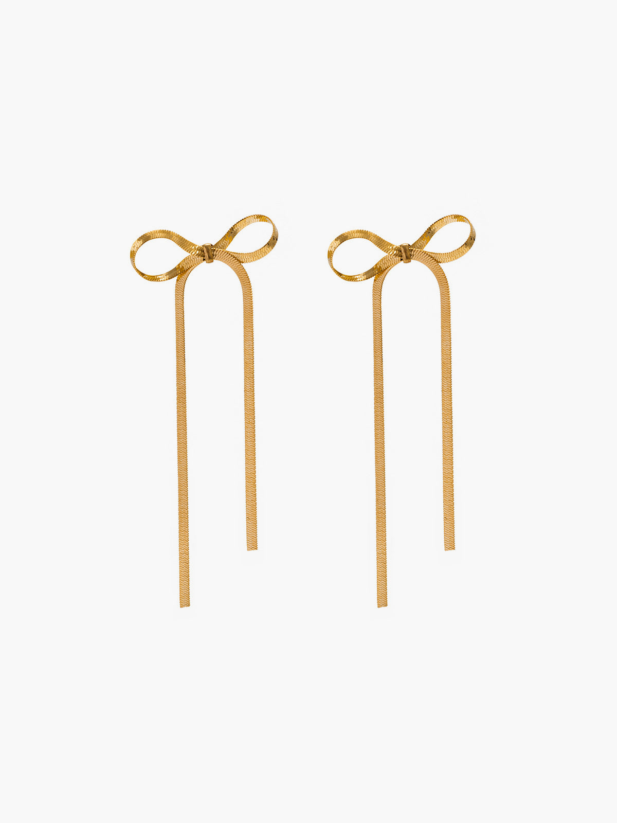 Metal Ribbon Bow Lilo Earrings