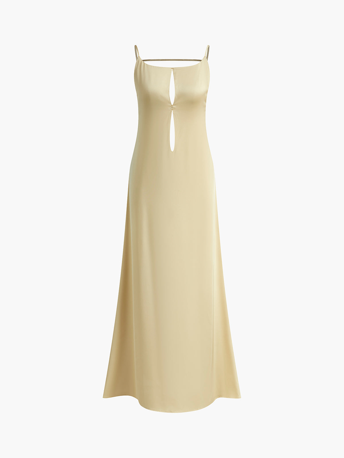 Women's Slip Dress - Satin Silk Feel - Spaghetti Straps - Backless Floor-Length Elegant