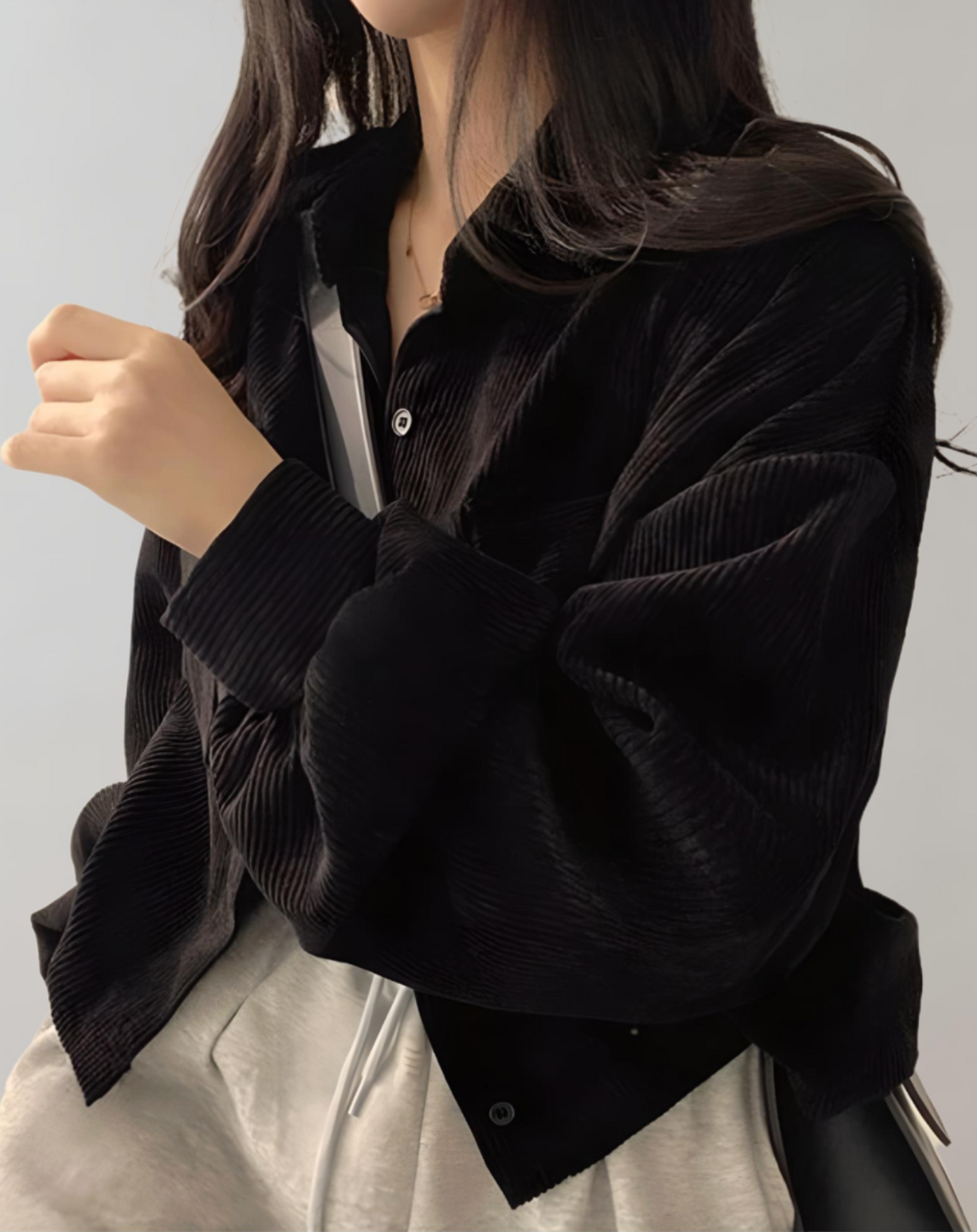 Trendy oversized women's corduroy jacket