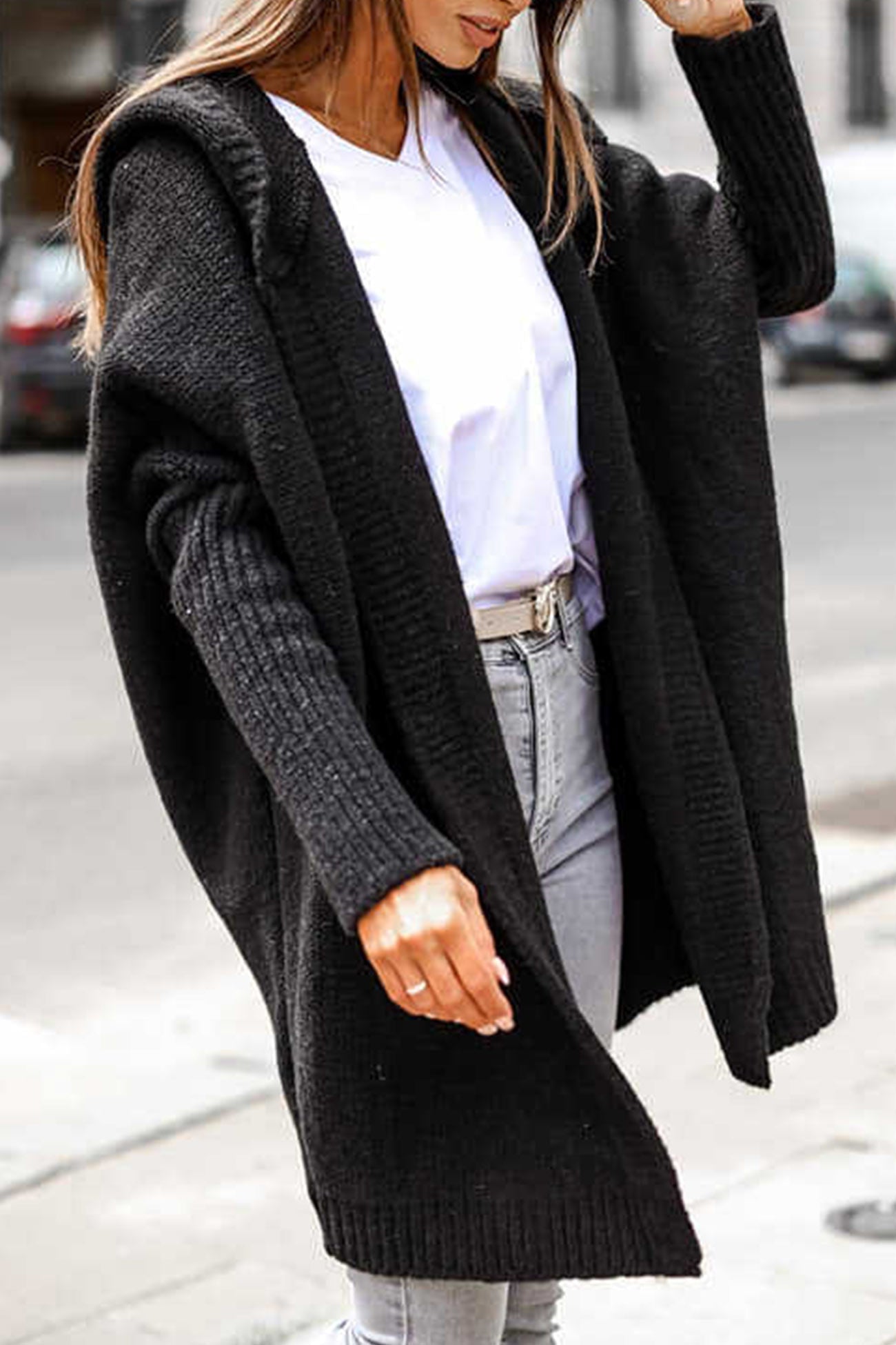 Women’s Oversized Cardigan - Chunky Knit - Long Sleeve - Relaxed Fit - Cozy Layering