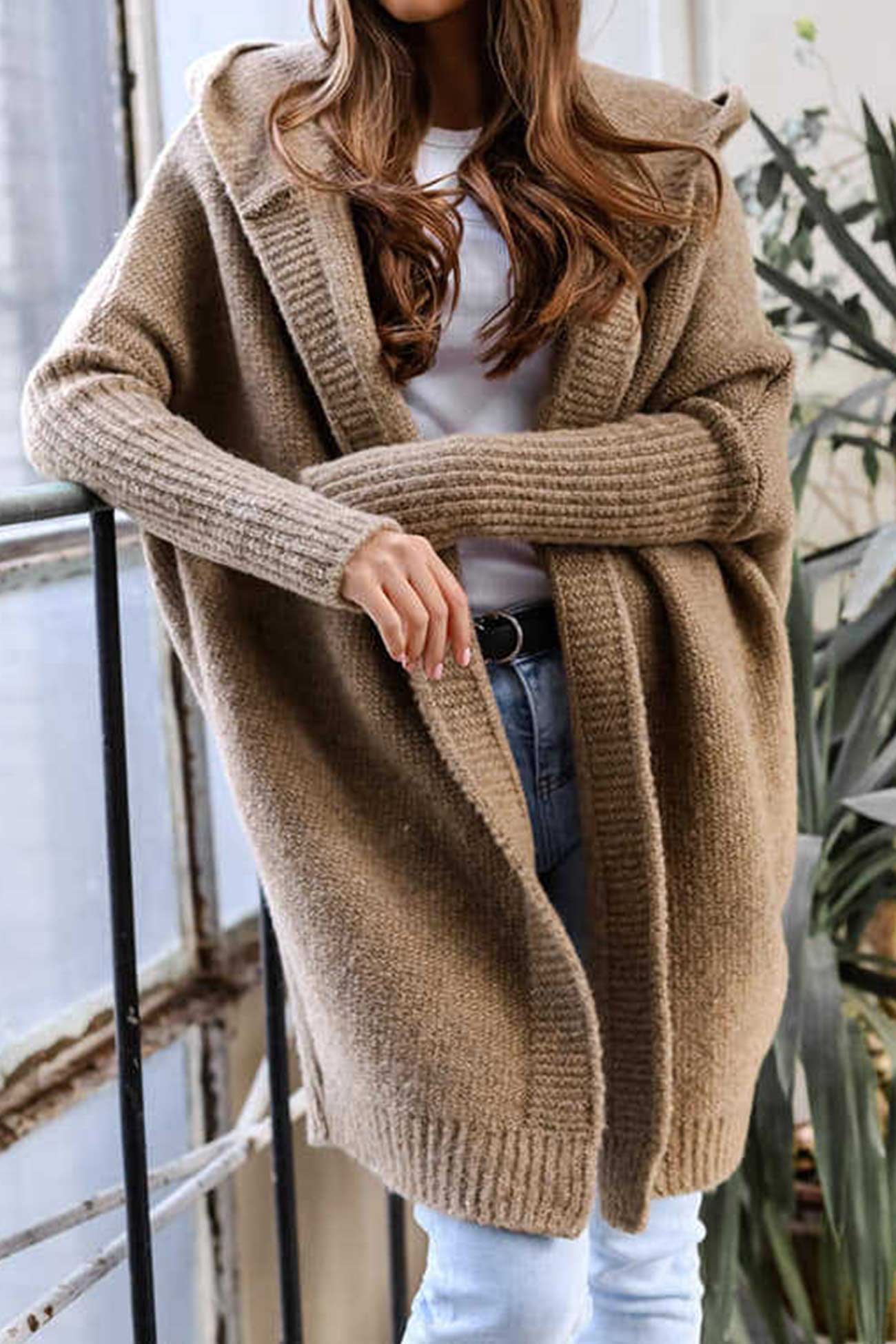 Women’s Oversized Cardigan - Chunky Knit - Long Sleeve - Relaxed Fit - Cozy Layering