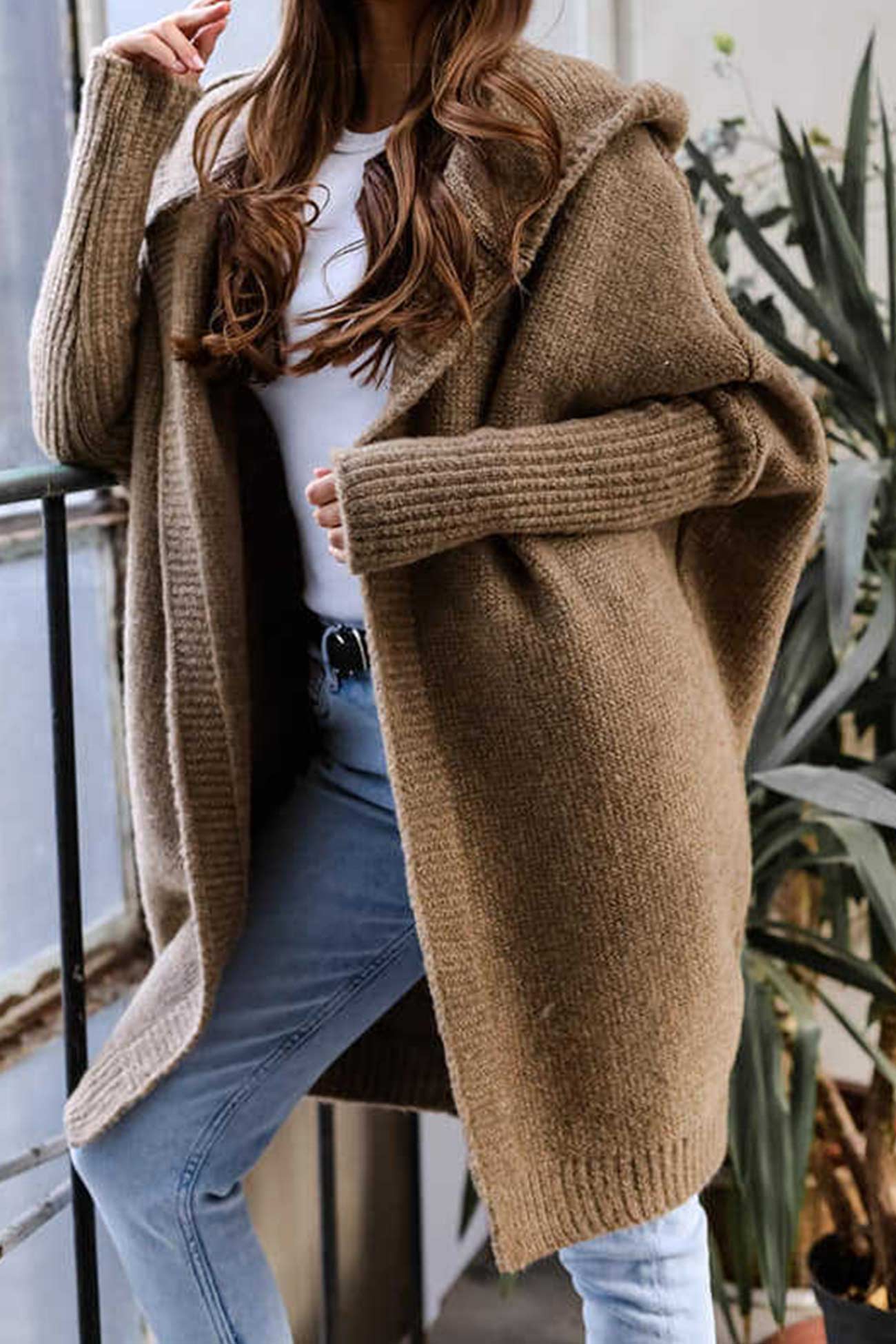 Women’s Oversized Cardigan - Chunky Knit - Long Sleeve - Relaxed Fit - Cozy Layering