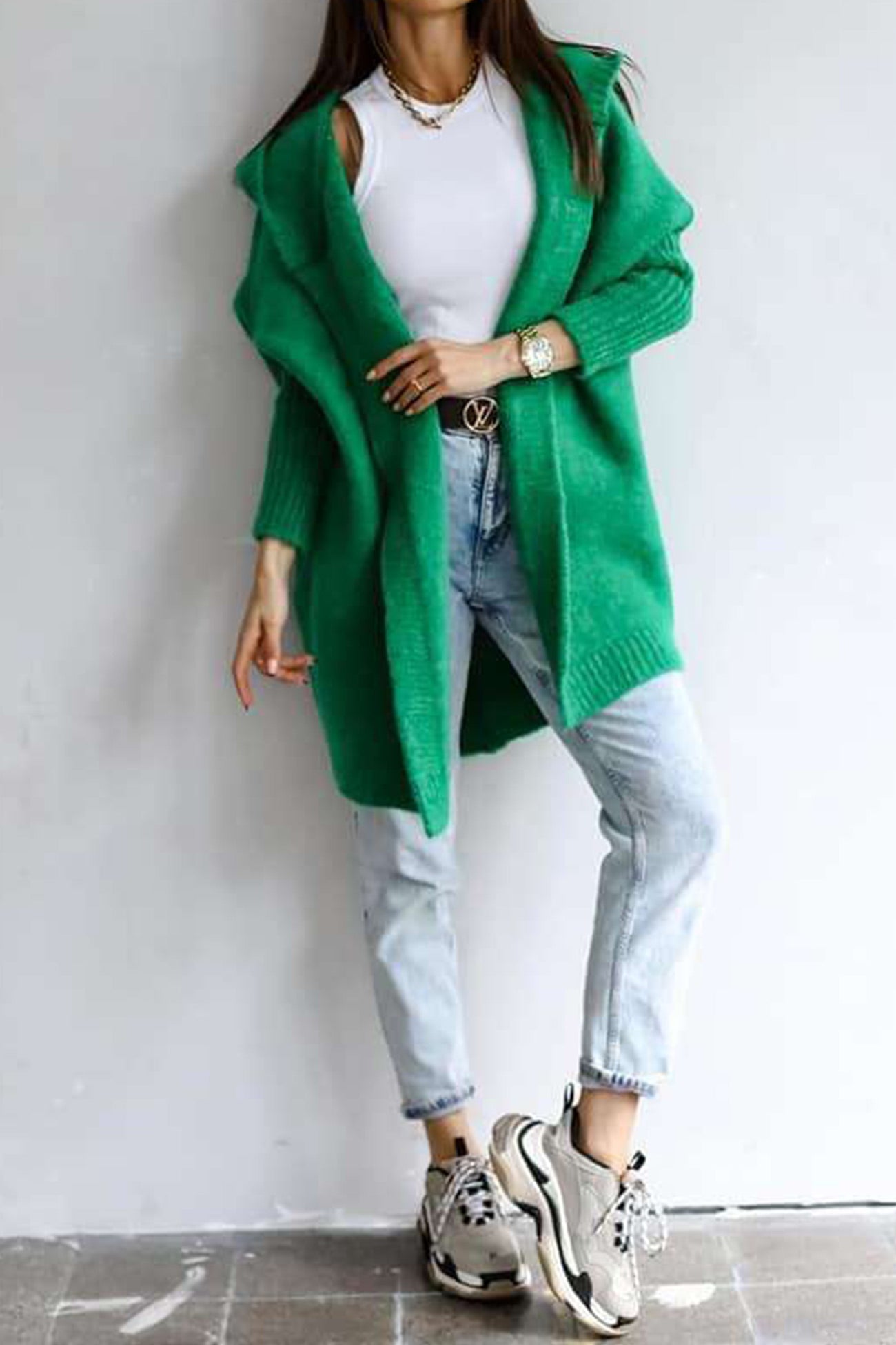 Women’s Oversized Cardigan - Chunky Knit - Long Sleeve - Relaxed Fit - Cozy Layering