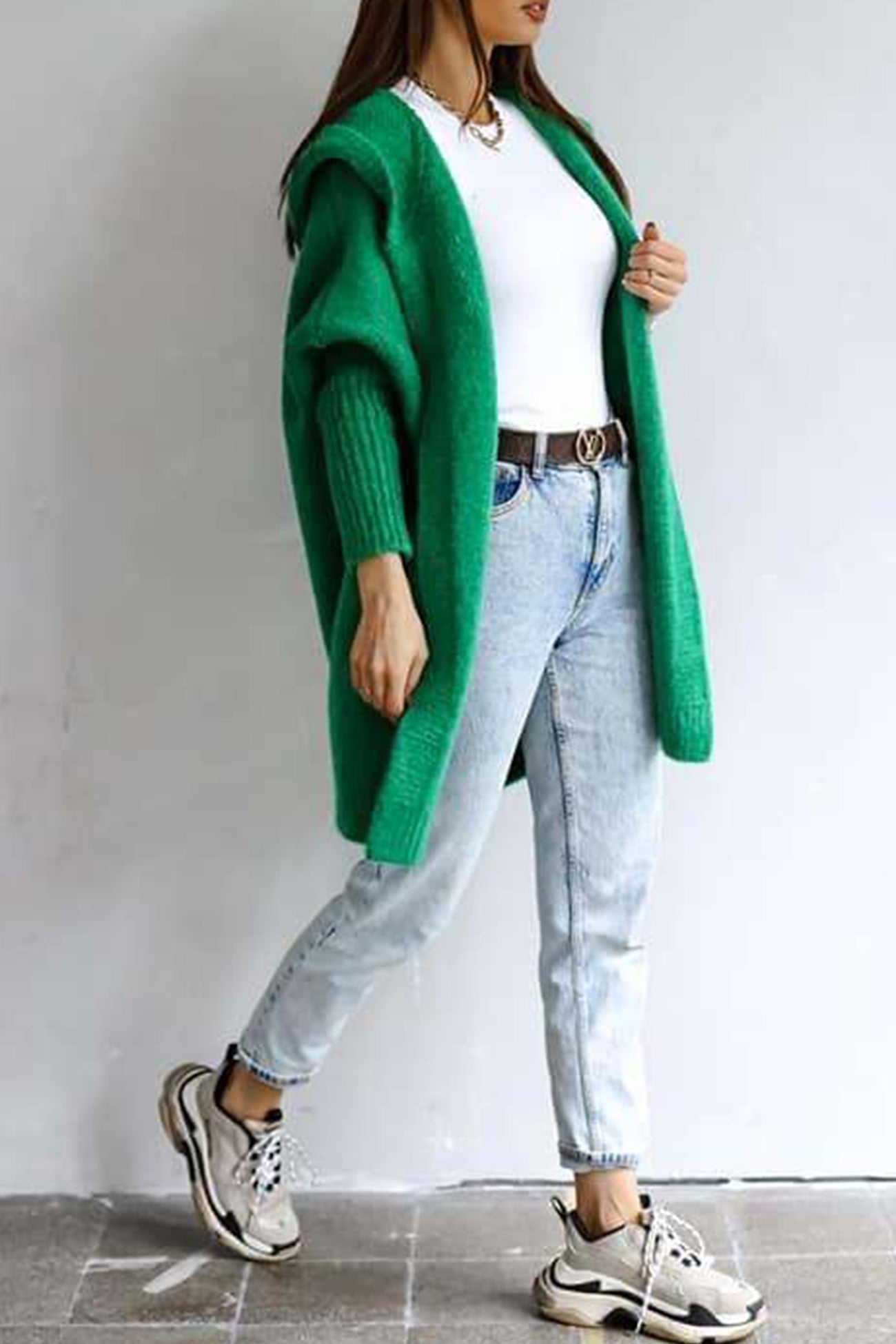 Women’s Oversized Cardigan - Chunky Knit - Long Sleeve - Relaxed Fit - Cozy Layering