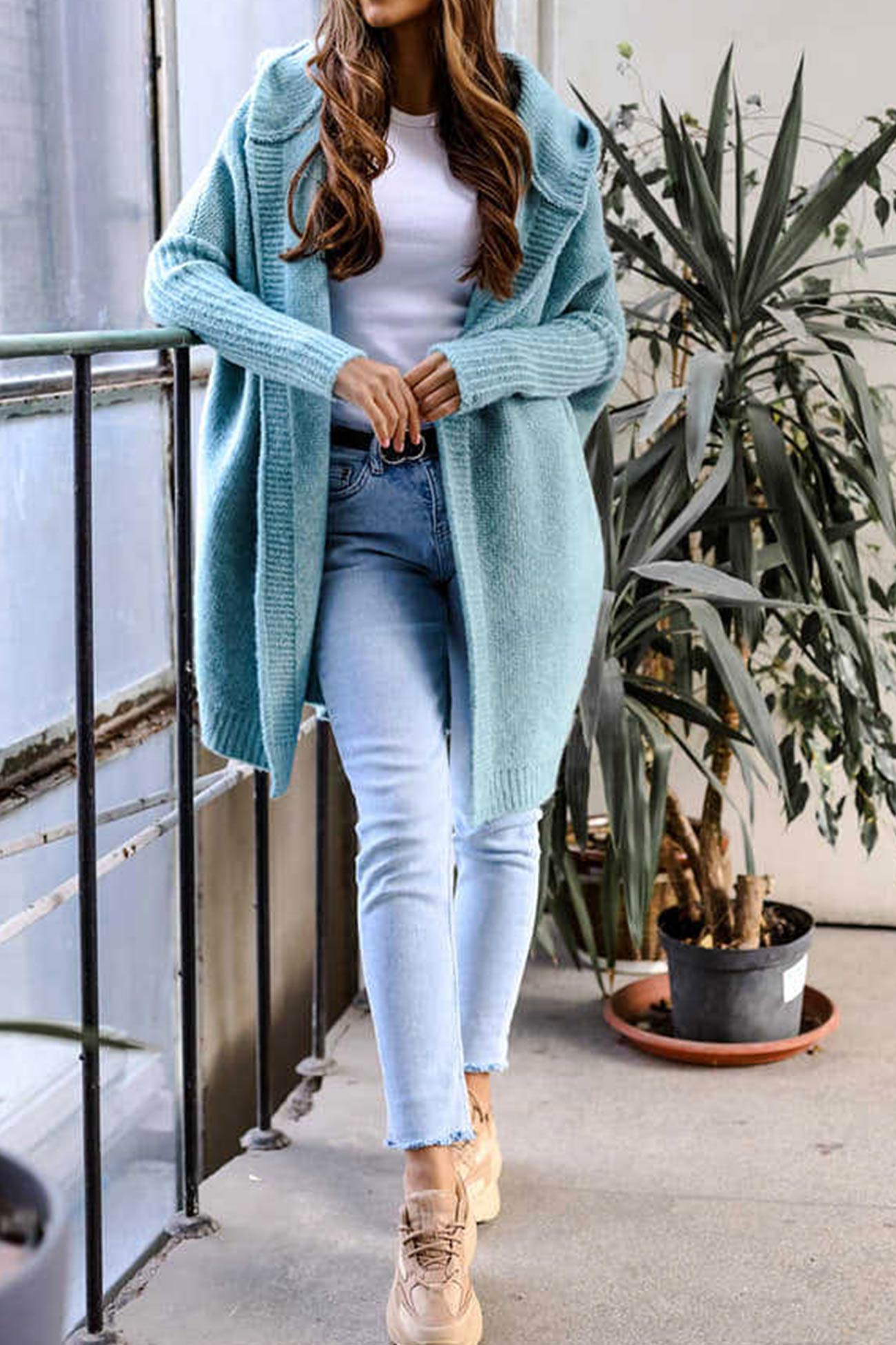 Women’s Oversized Cardigan - Chunky Knit - Long Sleeve - Relaxed Fit - Cozy Layering