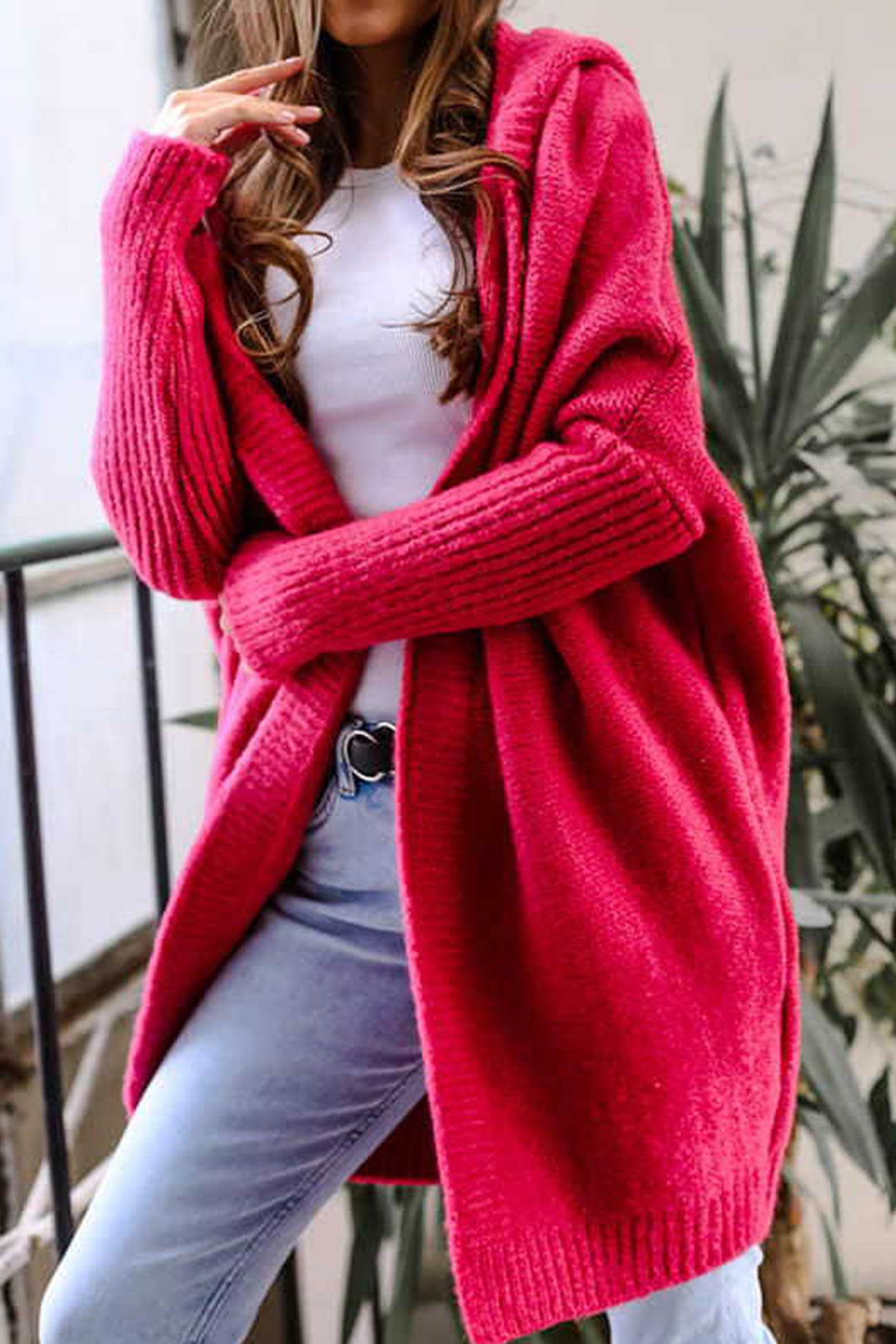 Women’s Oversized Cardigan - Chunky Knit - Long Sleeve - Relaxed Fit - Cozy Layering