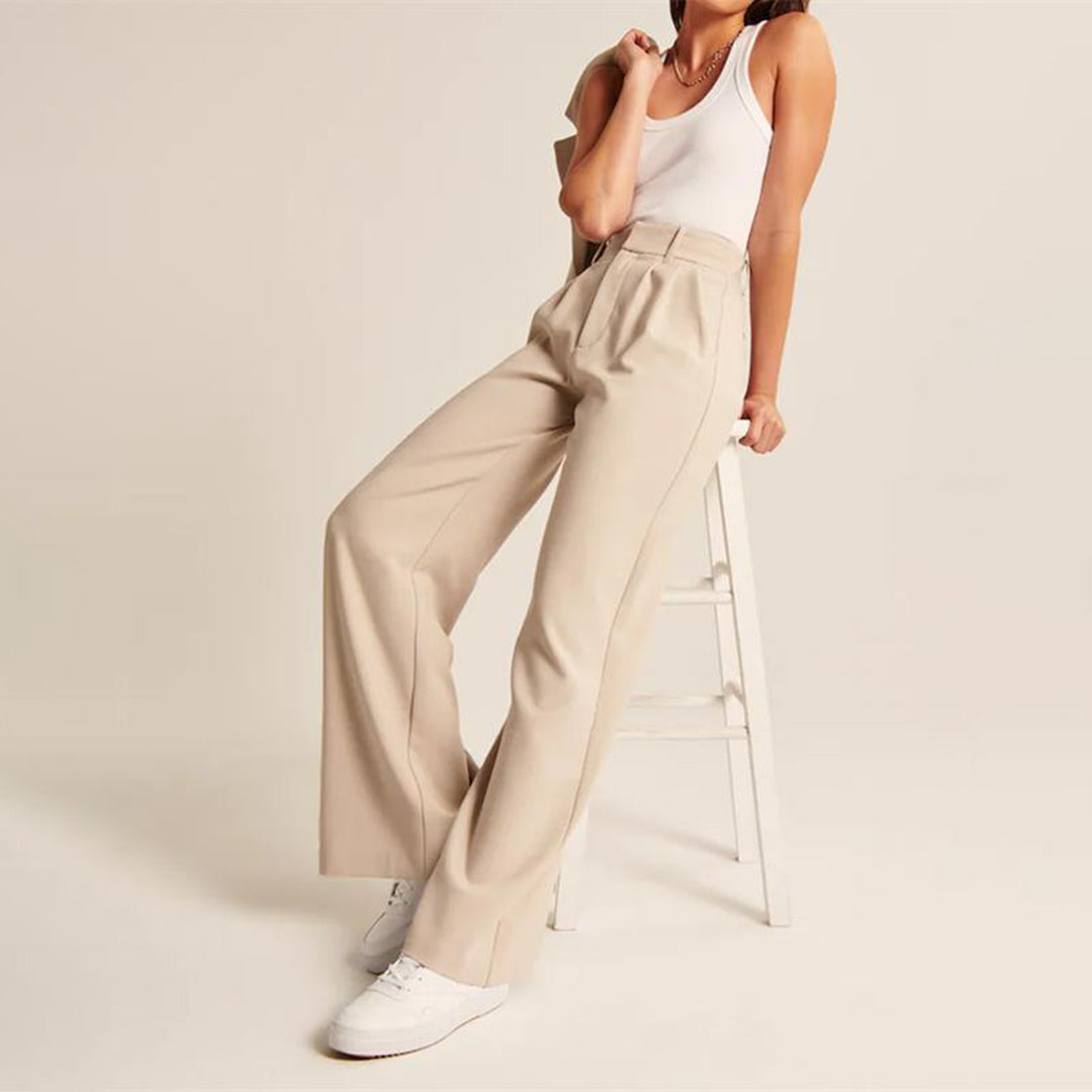 Women's high waist wide leg drape pants