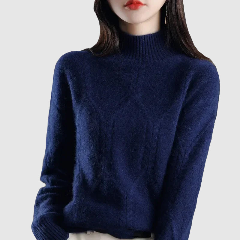 Women's winter thickened half turtleneck sweater