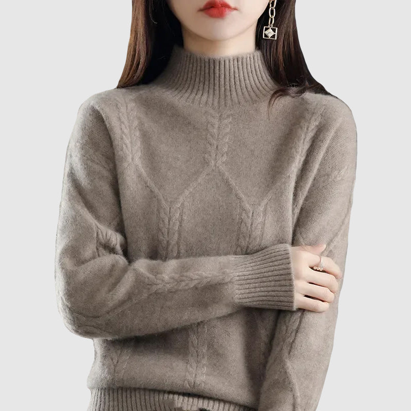 Women's winter thickened half turtleneck sweater