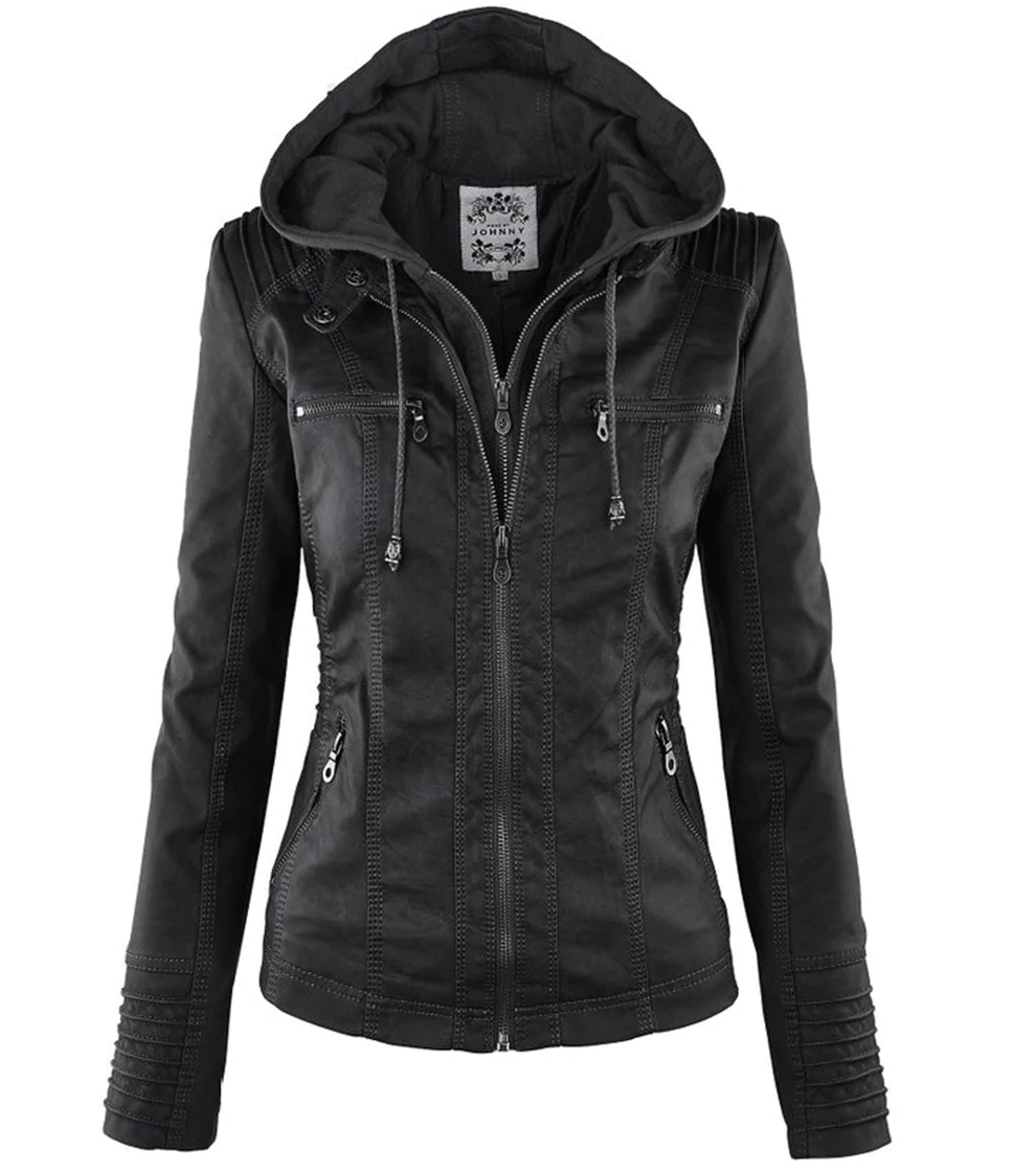 Women's classic leather jacket
