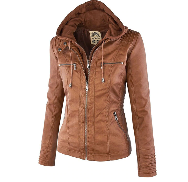 Women's classic leather jacket