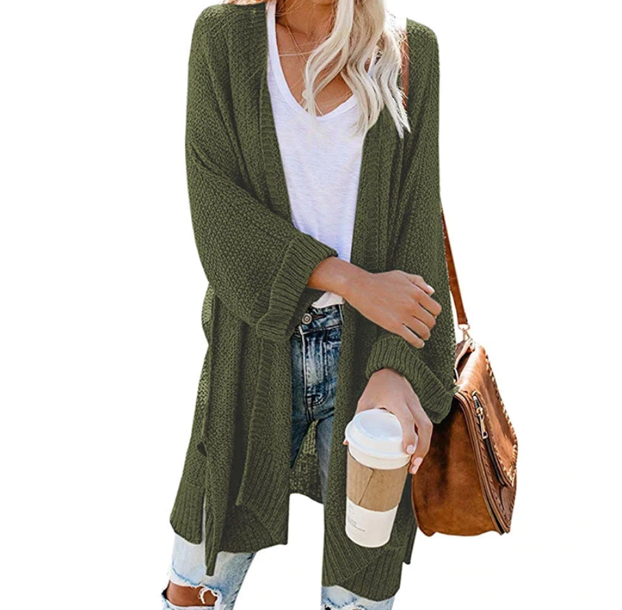 Women's super comfortable loose cardigan with open front