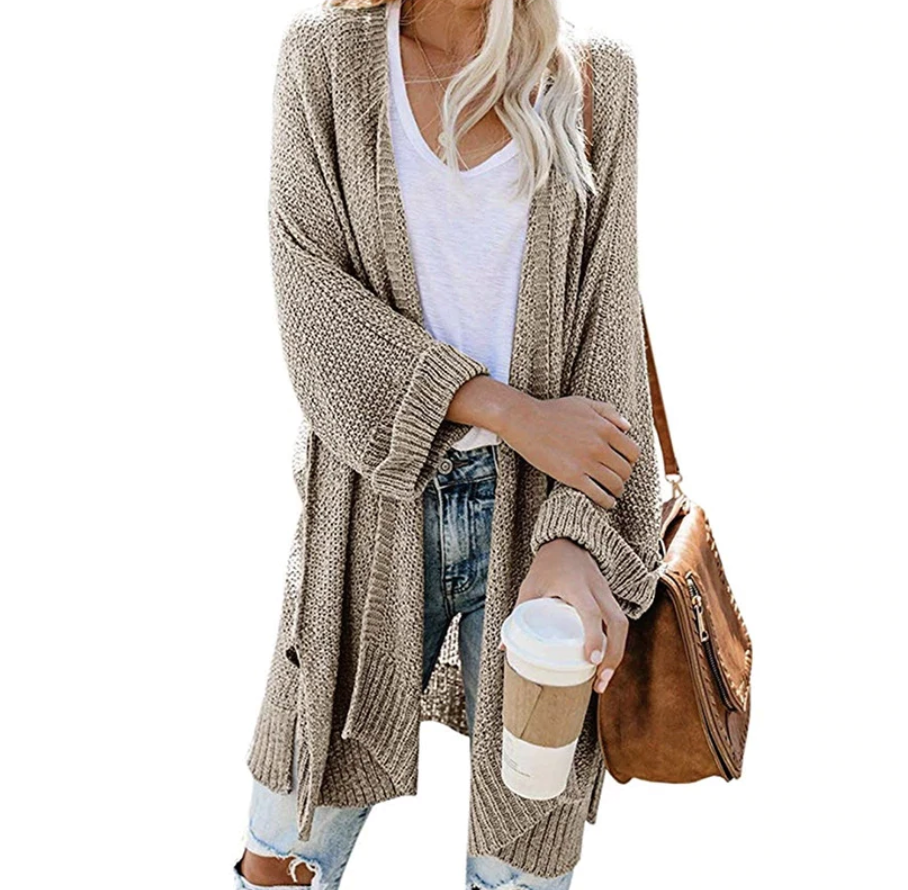 Women's super comfortable loose cardigan with open front