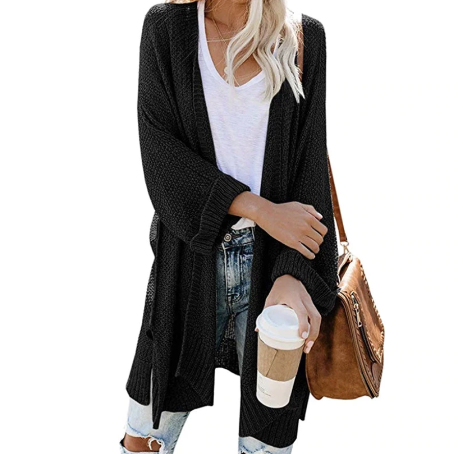 Women's super comfortable loose cardigan with open front