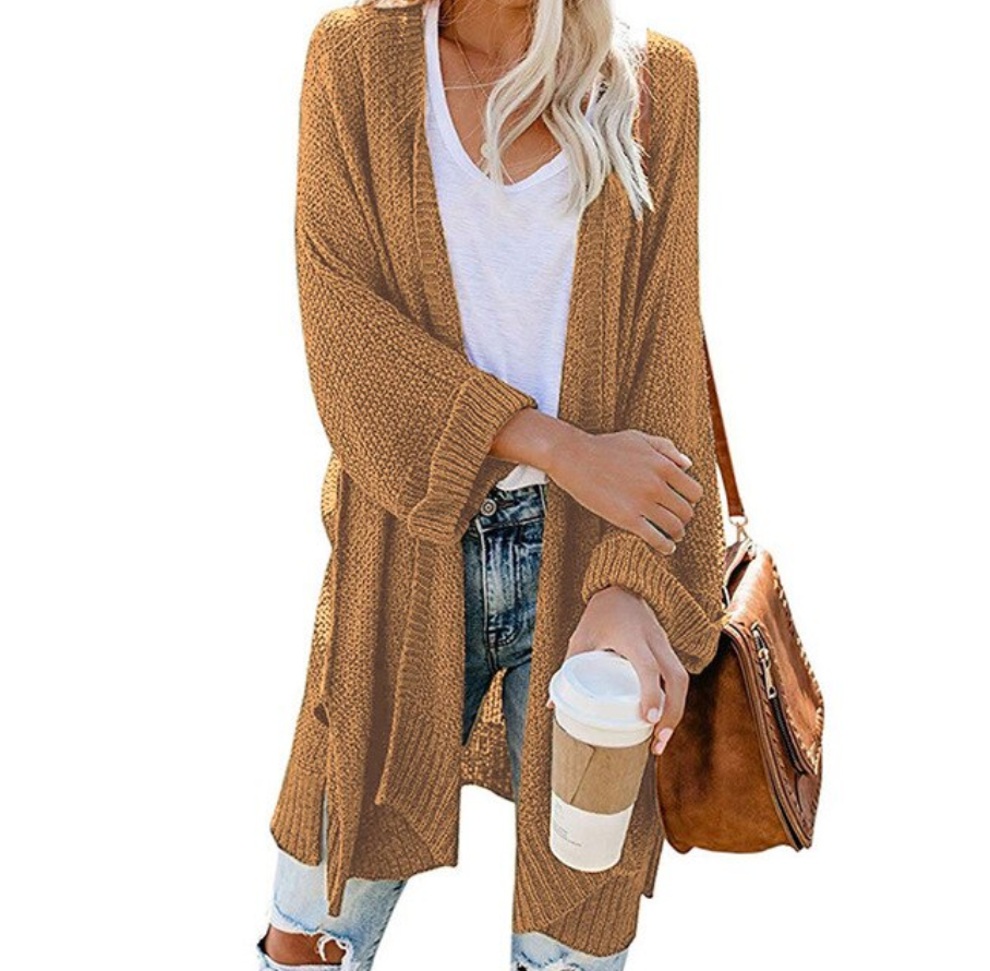 Women's super comfortable loose cardigan with open front