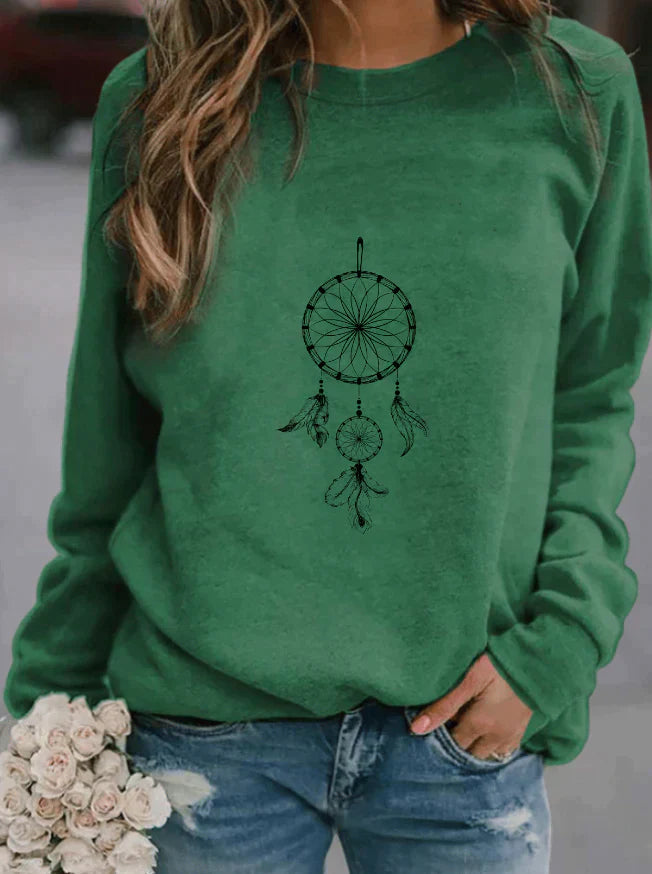Women's floral round neck sweatshirt