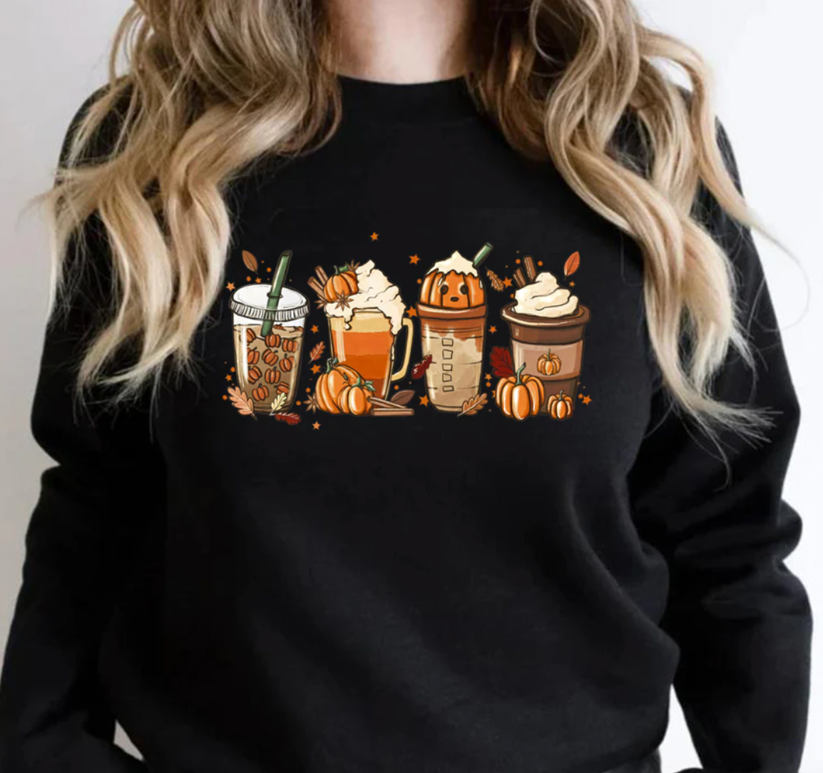 Women's halloween pumpkin print long sleeve casual sweatshirt