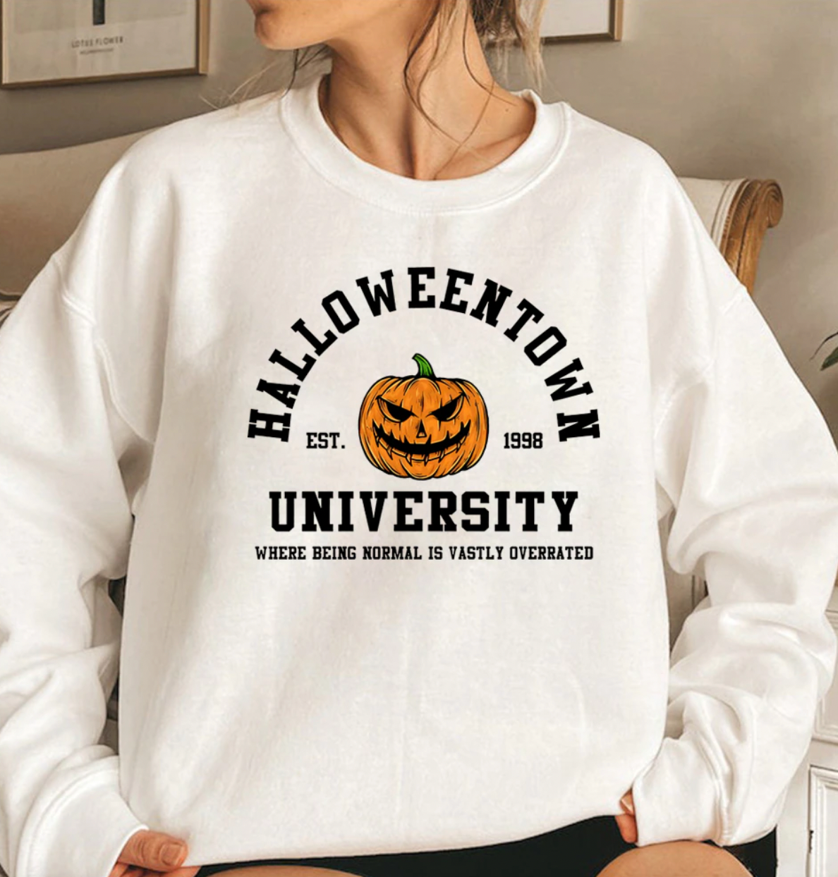 Women's halloween pumpkin long sleeve sweatshirt