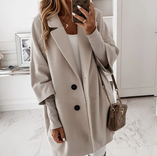 Buttoned Loose Autumn Coat