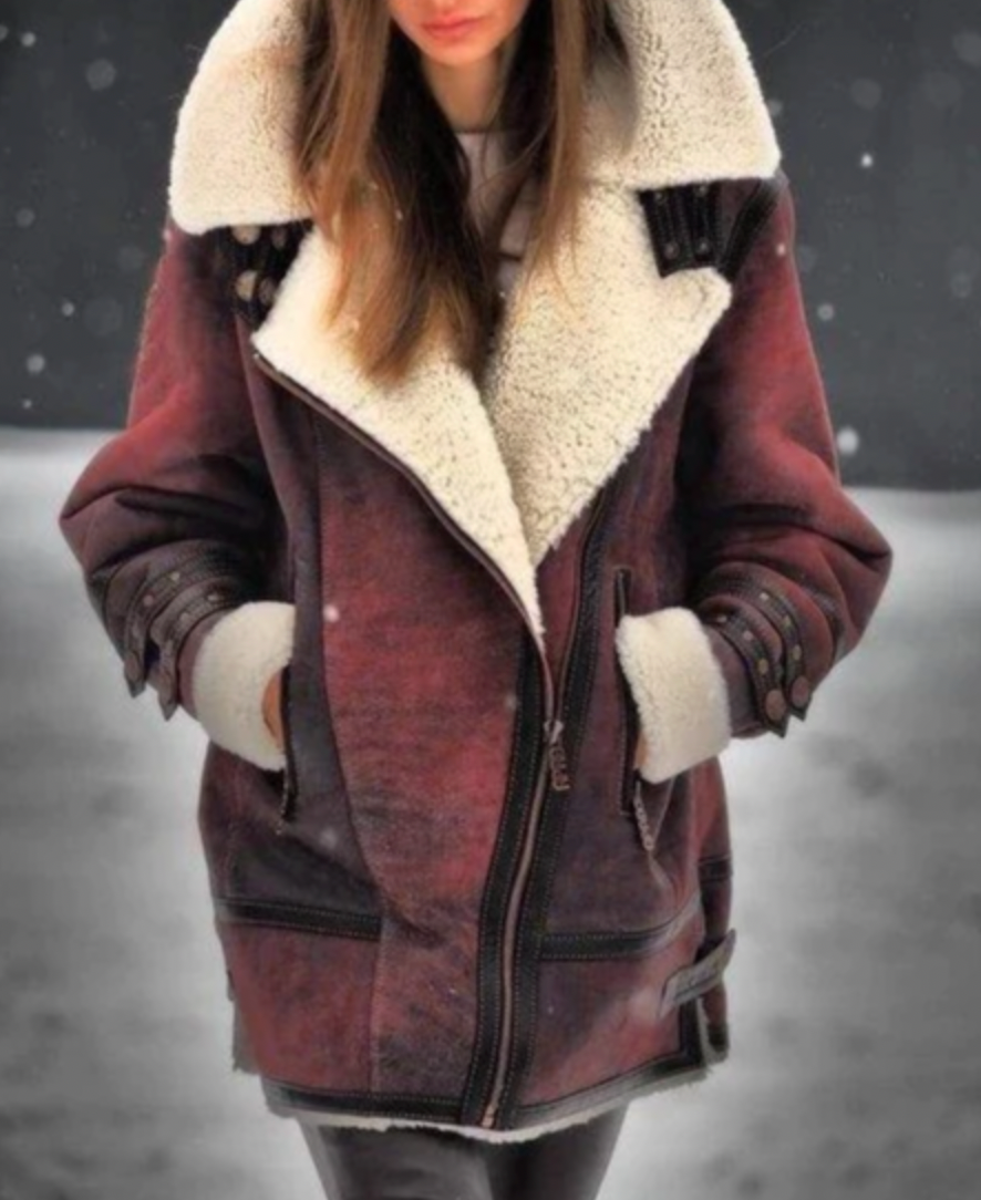 Women's thickened faux fur coat