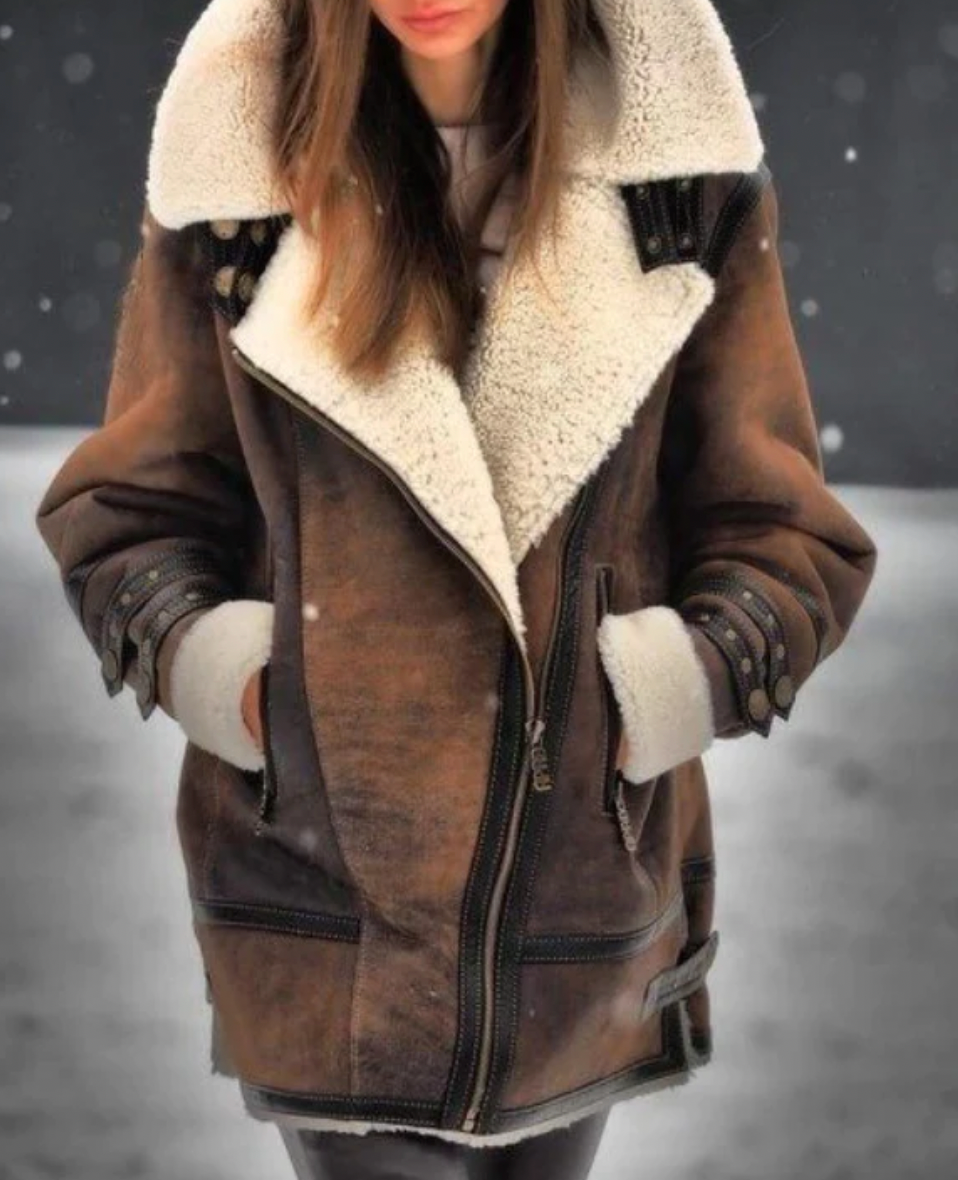 Women's thickened faux fur coat