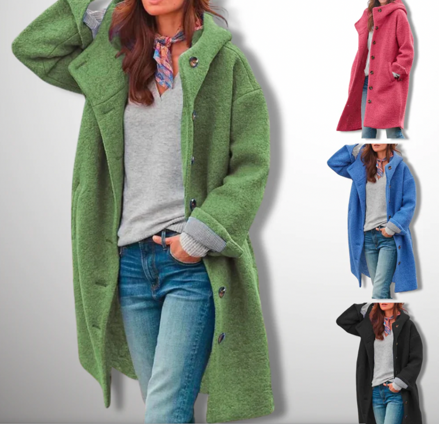 Women's long sleeve loose winter windbreaker coat