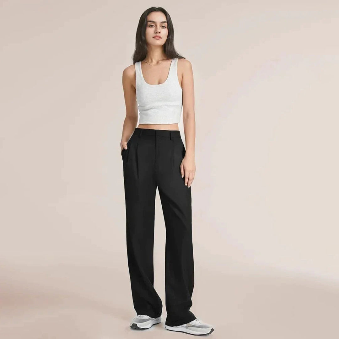 Women's high waist wide leg drape pants