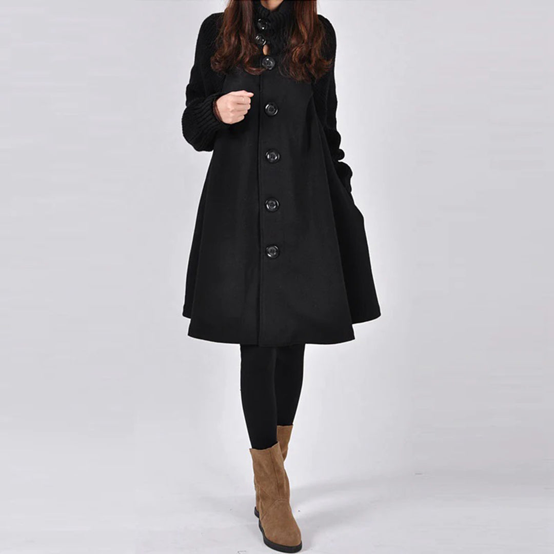 Women's woolen cape winter coat dress