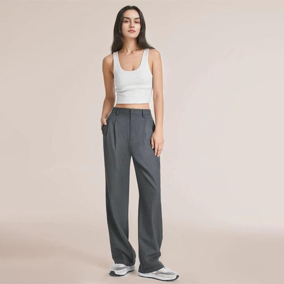 Women's high waist wide leg drape pants