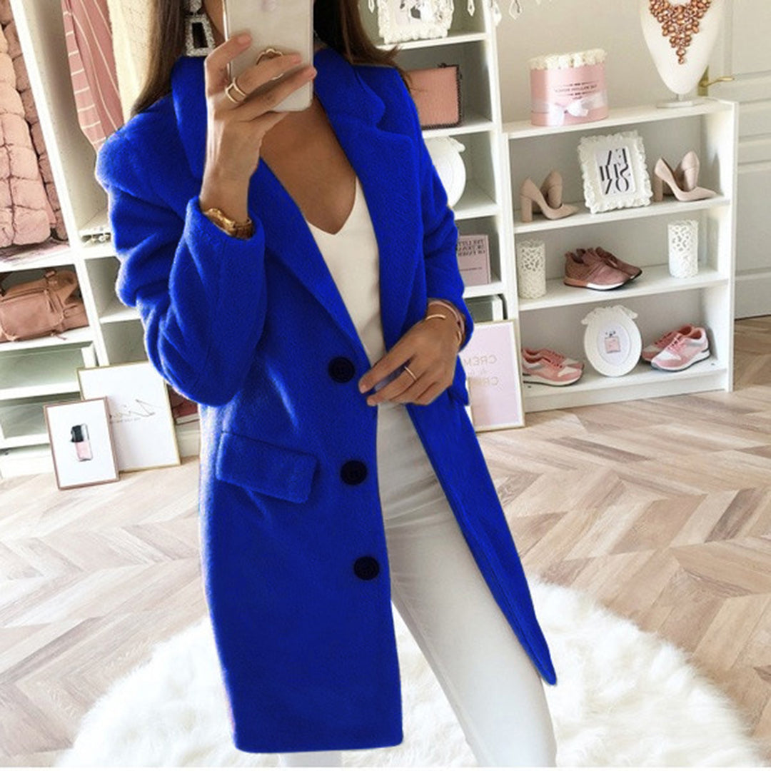 Women's mid-length single-breasted coat