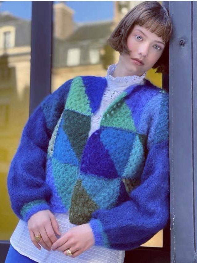 Women's rainbow sweater coat
