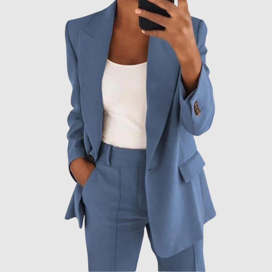Women's high-end slim fit suit jacket and pants set